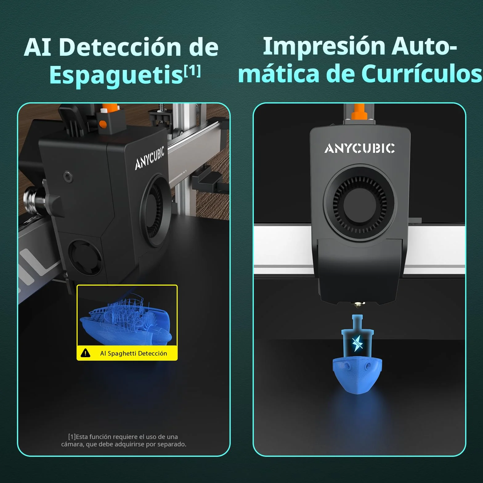 Anycubic Kobra 3 MAX Combo Impresora 3D, Inteligente Multicolor Impresión, 600 mm/s Alta Velocidad, Auto Nivelación Imprimir, Tamaño de impresión: 420 x 420 x 500 mm