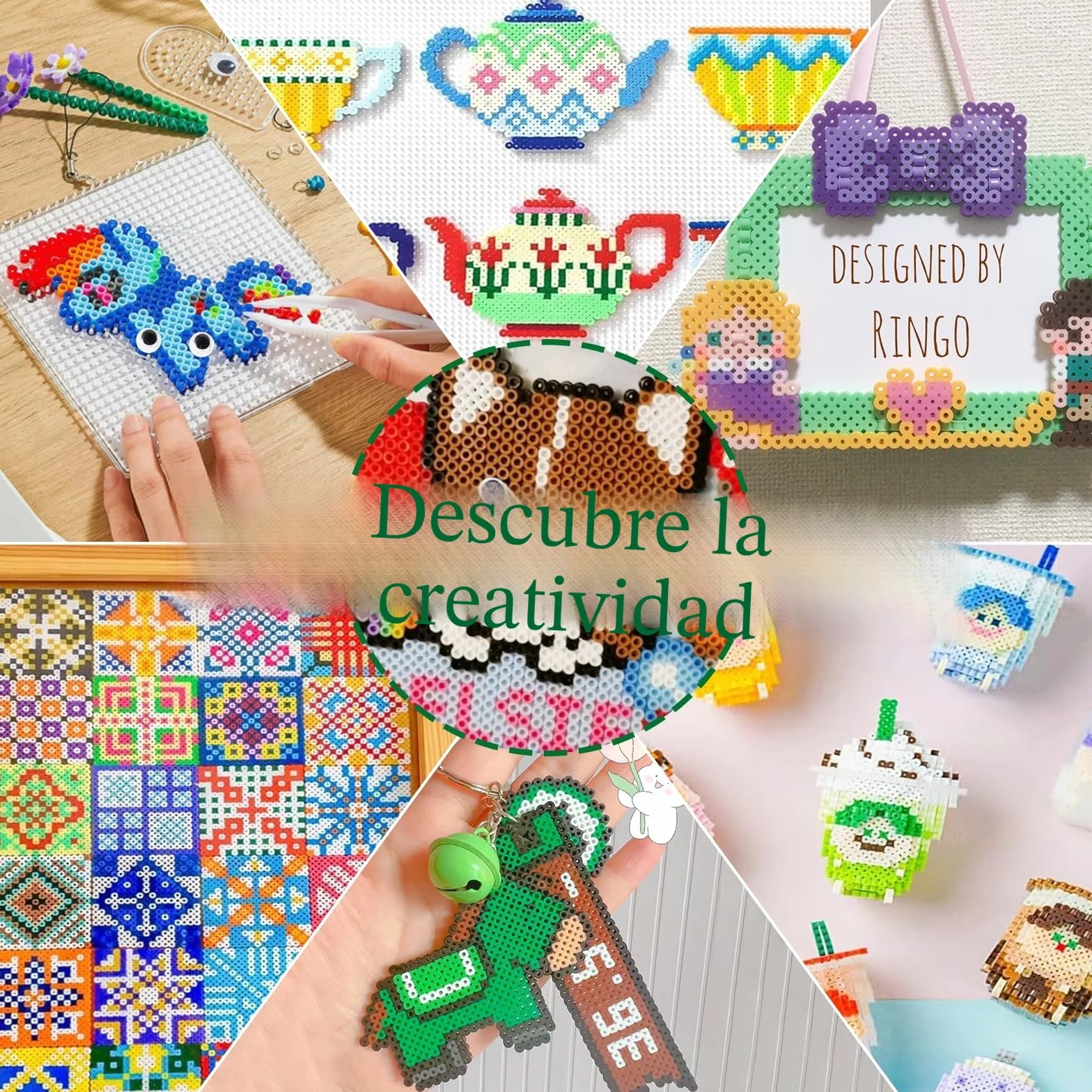 Mardo Hama Beads 11500 Piezas 60 Modelos 24 Colores Cuentas para Planchar DIY Joyas Manualidades 3D