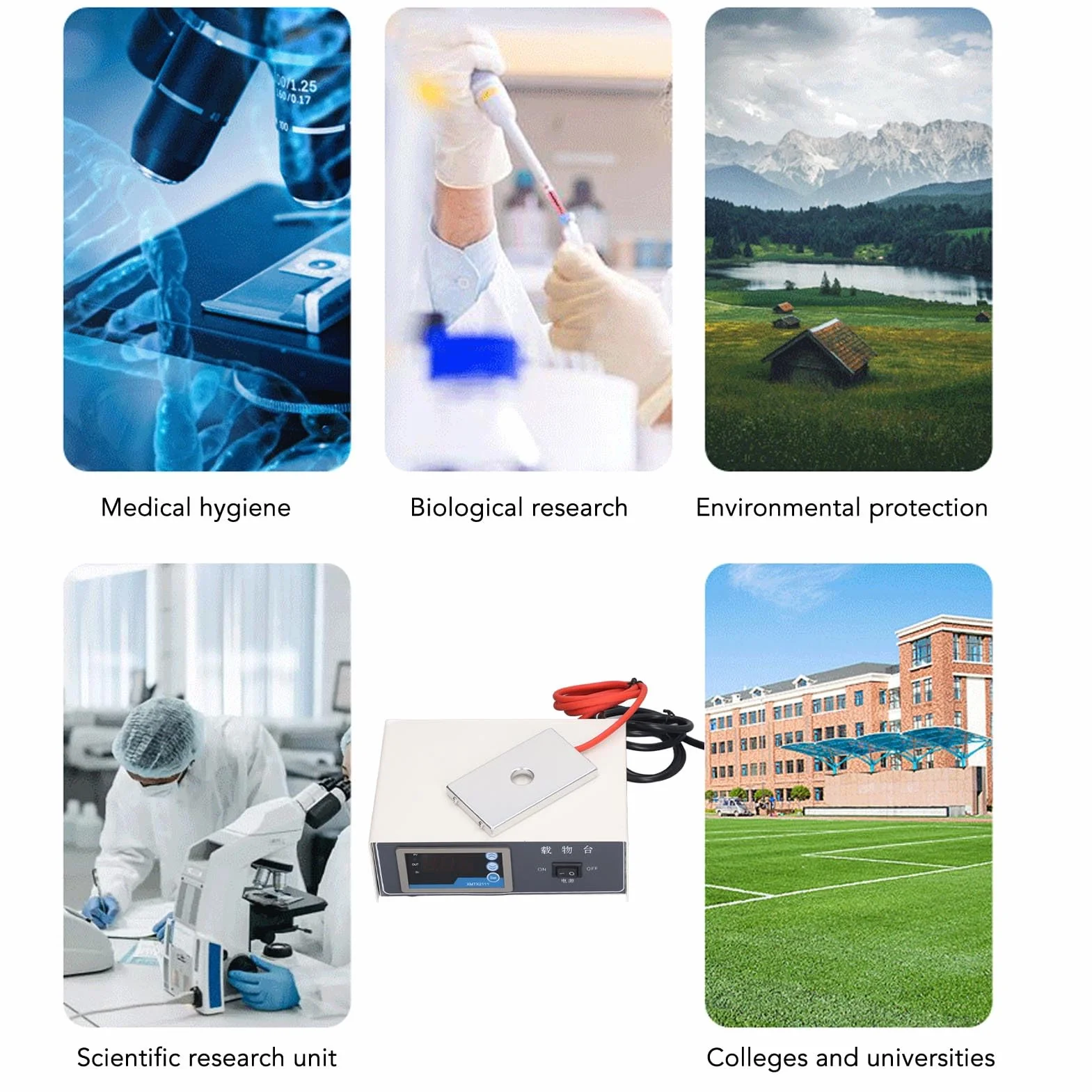 Luocute Etapa de Control de Temperatura para Microscopio, Calentador de Portaobjetos con Pantalla Digital de 75 W con Termostato Constante para Placa Calefactora de Laboratorio y (Enchufe Europeo