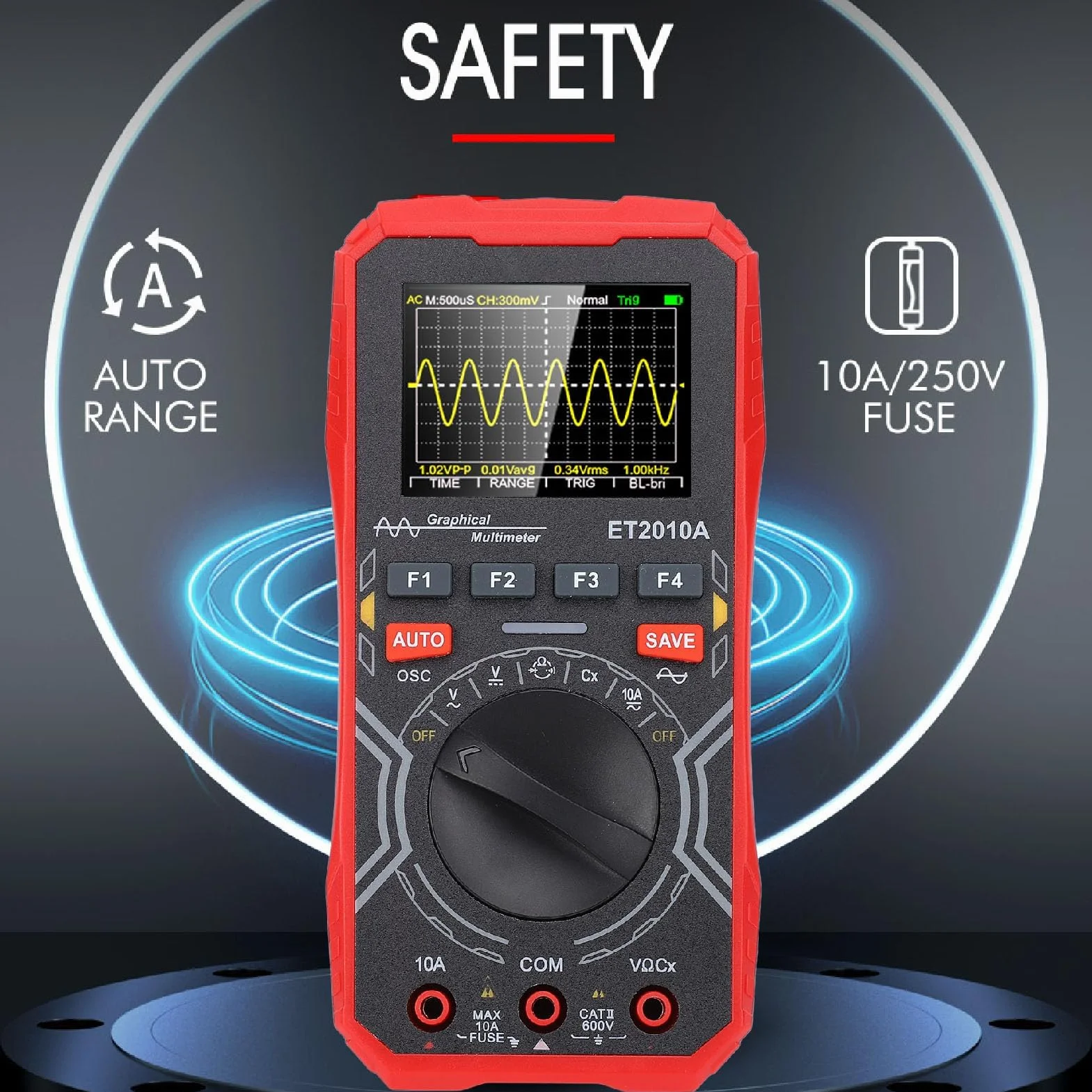 Osciloscopio Multímetro Portátil 2 en 1 Mini con Ancho de Banda 1MHz y 2.5MSPS para Pruebas Electrónicas Depuración y Aplicaciones Automotrices