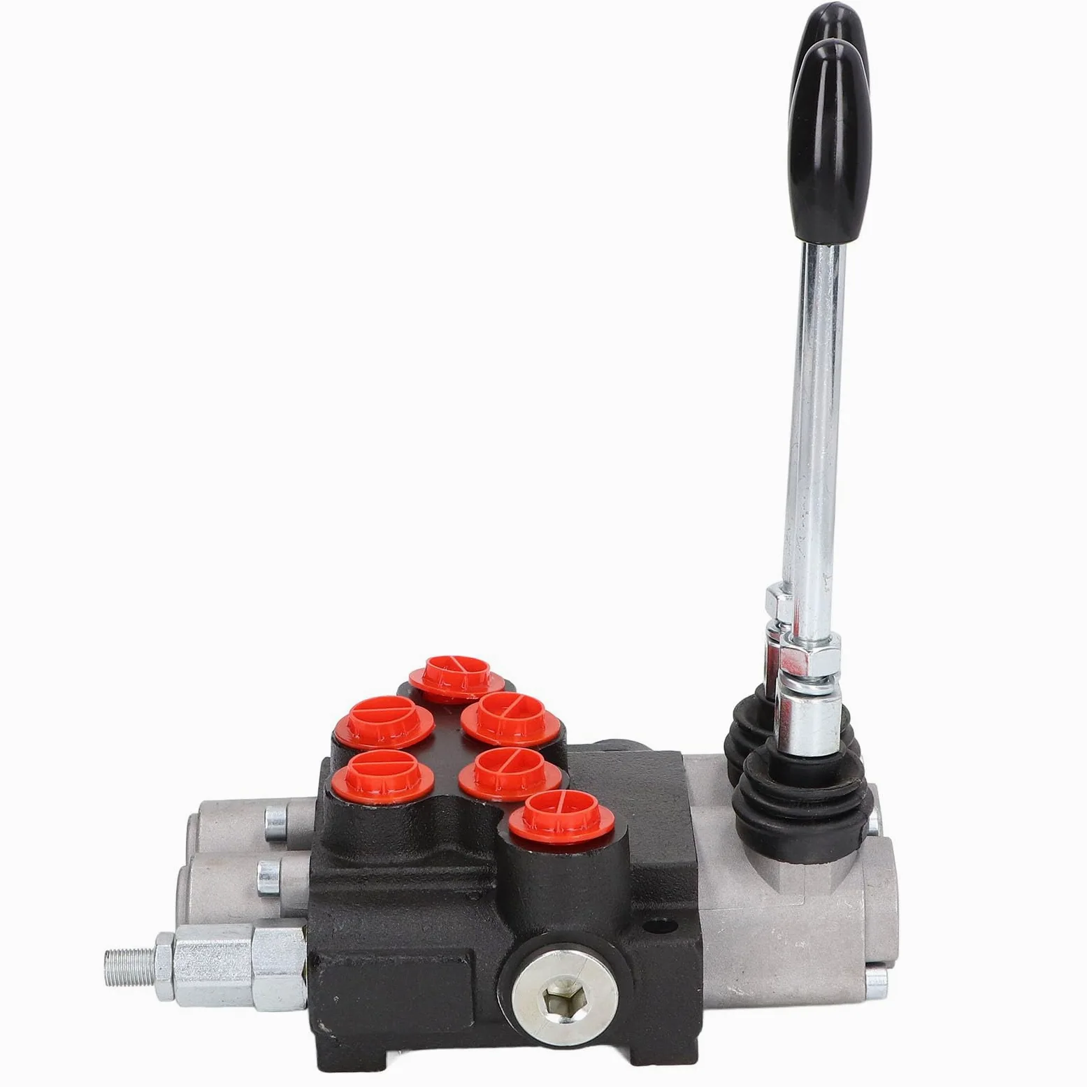Jeffergarden Control Direccional de Válvula Hidráulica, Hierro Fundido, Válvula de Control de Doble Efecto de 2 Carretes P40-2OT para Cargadores de Tractores Pequeños