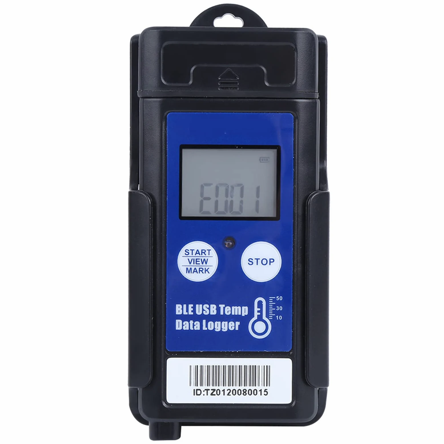 Registrador y registrador de datos de temperatura USB - Monitor portátil con sensor termistor externo - Rango -60 a 120 Celsius - Compatible con Bluetooth para transporte en