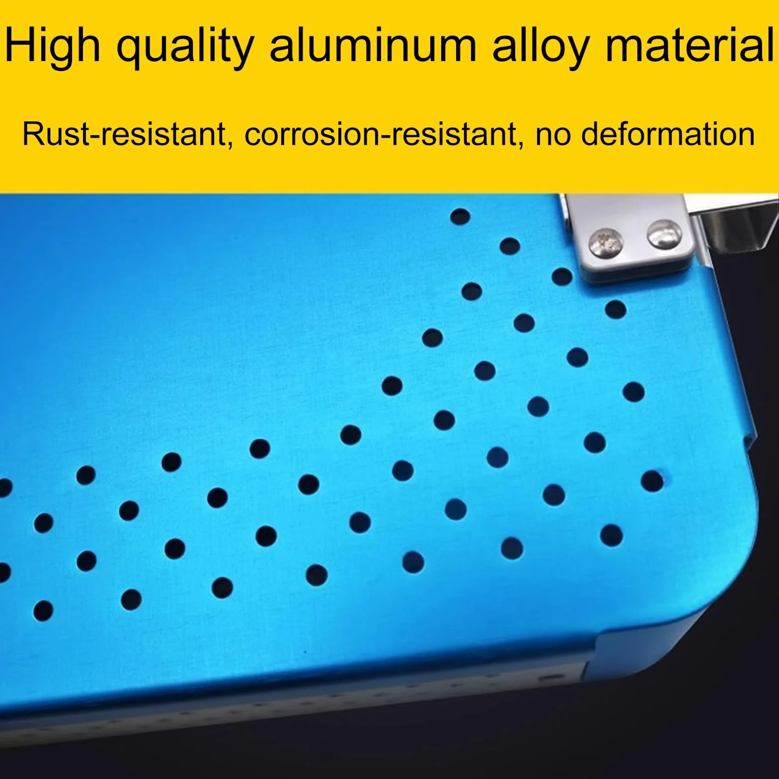 Caja de esterilización for Instrumental quirúrgico, de aleación de Aluminio con Almohadilla de Silicona, Ideal for hospitales e Instrumental Dental.(Blue)
