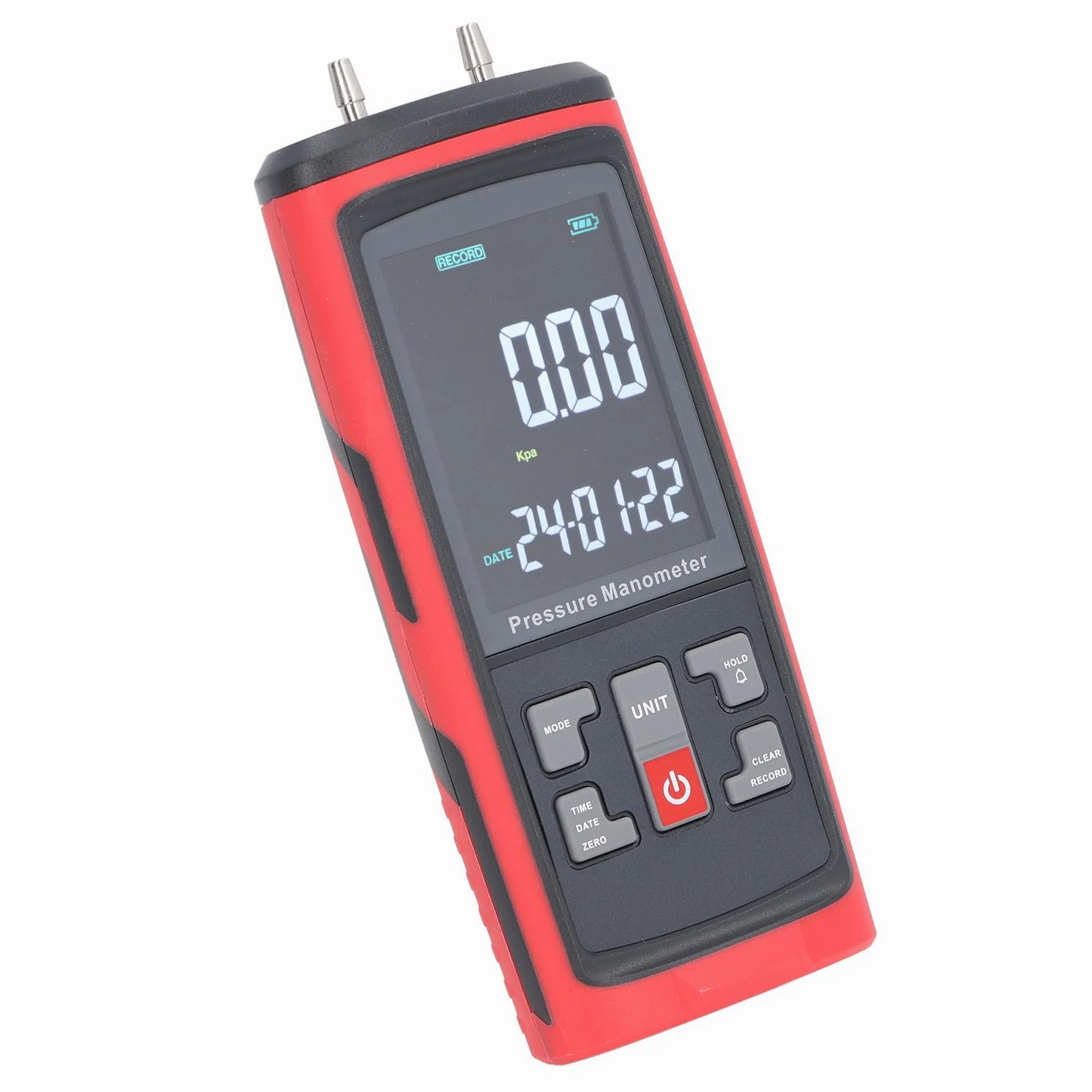 Manómetro de presión digital con registro de datos, manómetro diferencial de alta precisión, probador de presión de aire de doble puerto con rango de ±4 kPa para laboratorios de