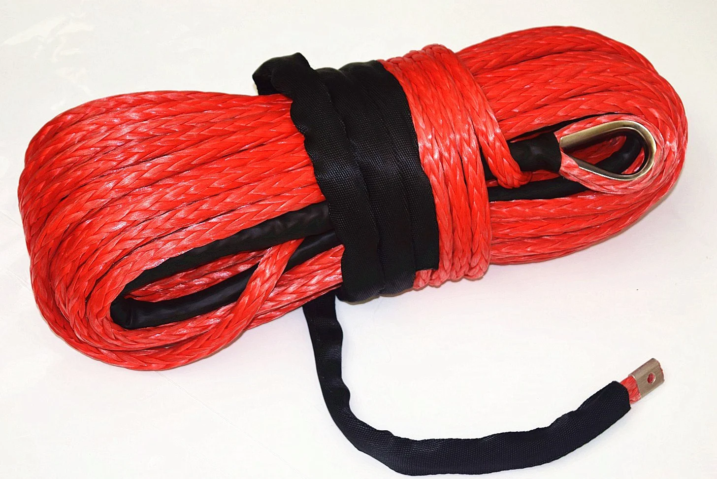 Red 14mm Synthetic Winch Rope,UHMWPE Rope for Electric Winch, Plasma Winch Rope,ATV Winch Line (14mm*30m)