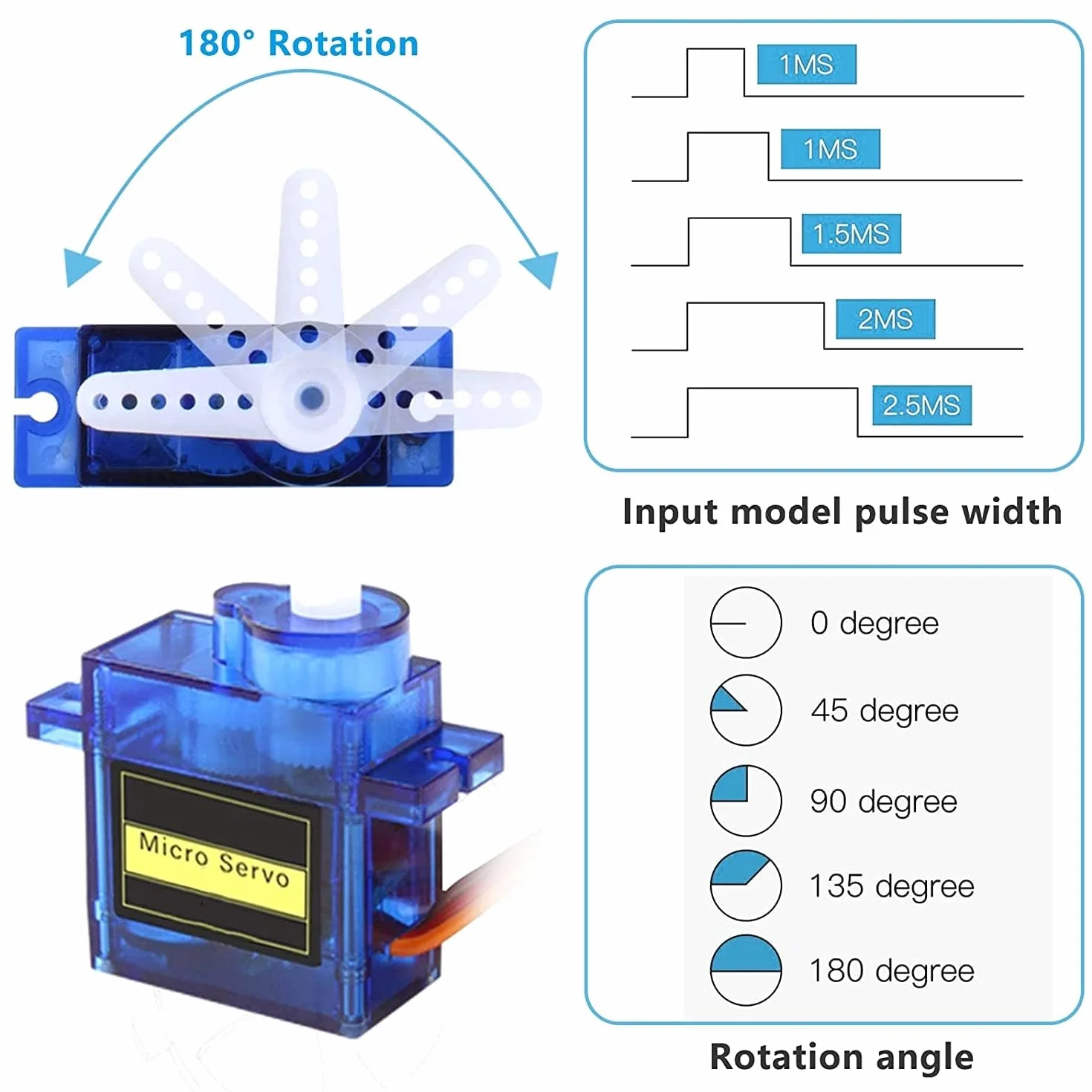 HUAZIZ SG90 9g Micro Servo para RC Helicóptero Avión