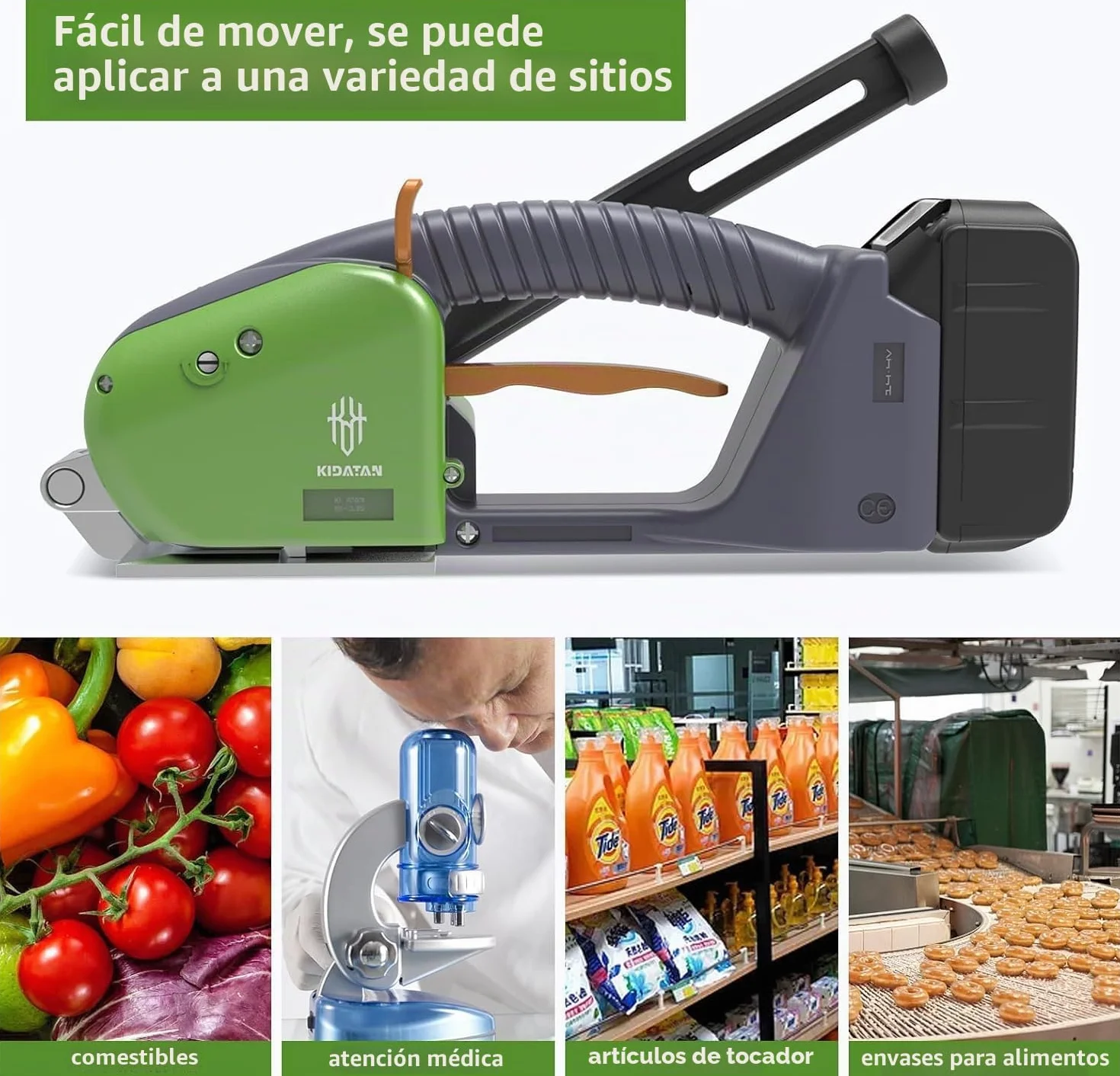 Herramienta Eléctrica de Flejado, Máquina de Flejado sin Cinta Inferior, Máquina de Flejado para Cintas de PP y PET de 1/2 Pulgada y 5/8 Pulgadas para Tensador de Cinta de Rmbalaje de Plástico