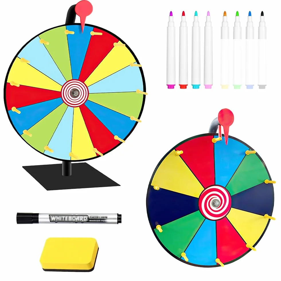 Rueda de la Fortuna Juego de Ruleta 10 Ranura 15 Ranura con Soporte de Escritorio para Carnaval