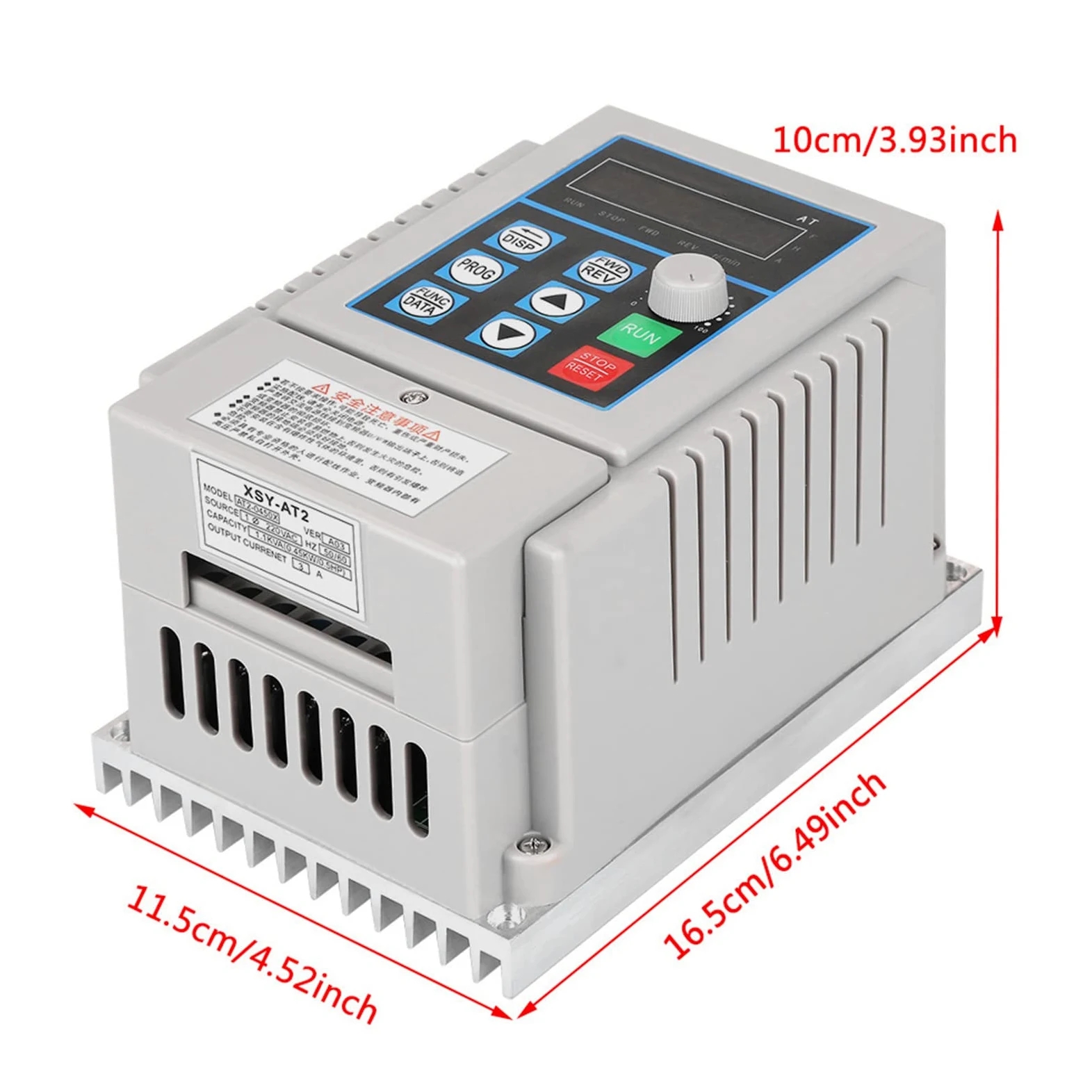 VFD 0.45KW, Variador de Frecuencia, Convertidor Inversor de Accionamiento de Motor VFD de 220 VCA Controlador de Velocidad VFD para Motor de CA Monofásico (entrada Monofásica,