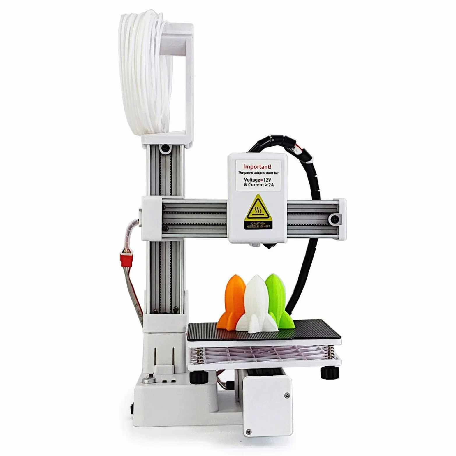ciciglow Impresora 3D FDM Mini, Máquina de Impresión 3D de 40 Mm/s para Niños y Principiantes, Admite 1,75 Mm de Filamento TPU de PLA, Tamaño de Impresión de 100x100x100 Mm (White)