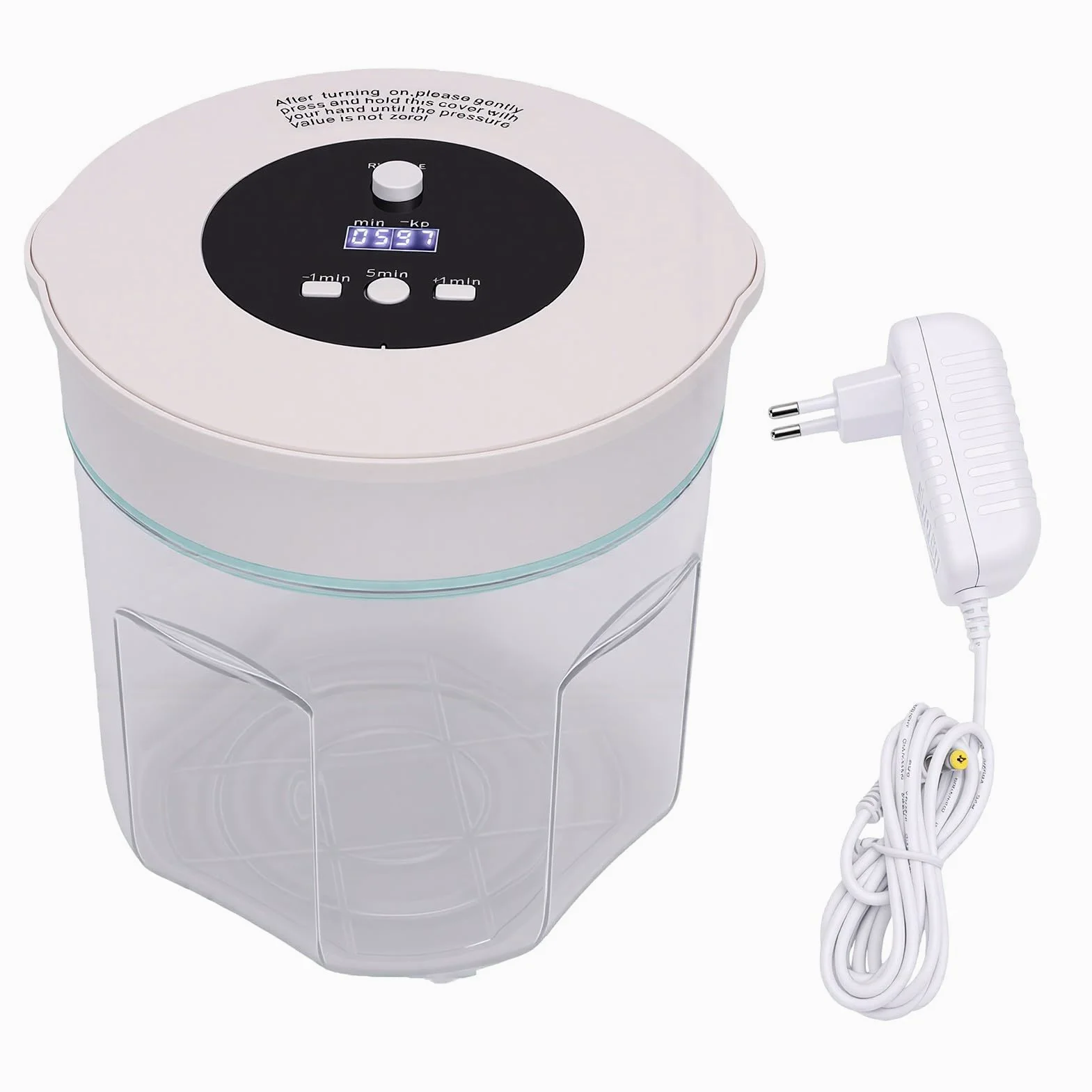 FTVOGUE Removedor de Burbujas de Resina Cámara de Vacío 3L con Presión y Temporizador | Capacidad de 3 litros, vacío de -95 kPa con retención de presión, temporizador ajustable de 3 a 20 minutos, botón de