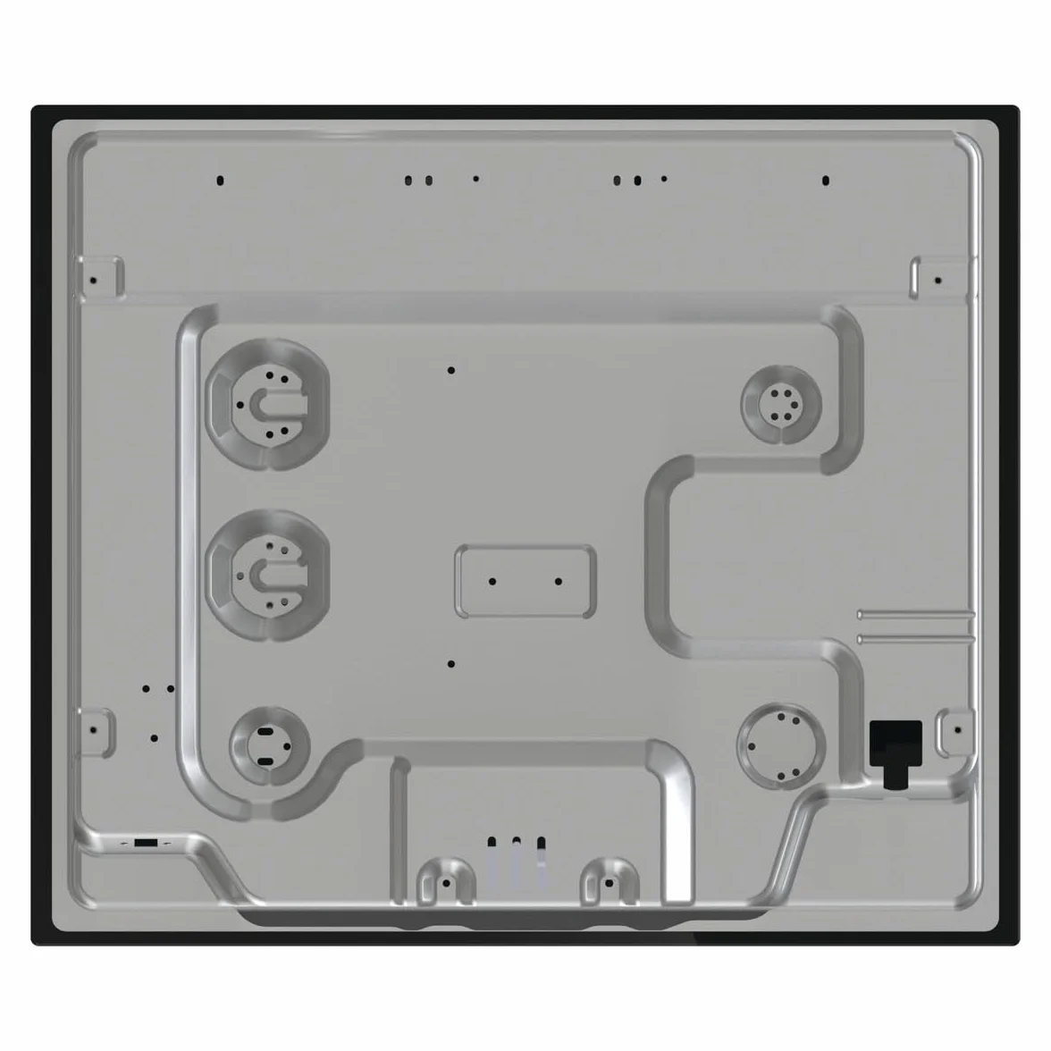 Hisense GG633B Placa de Gas Natural 60 cm 3 Zonas Parrilla Hierro Fundido Cristal Templado Negro Autoencendido GasStop