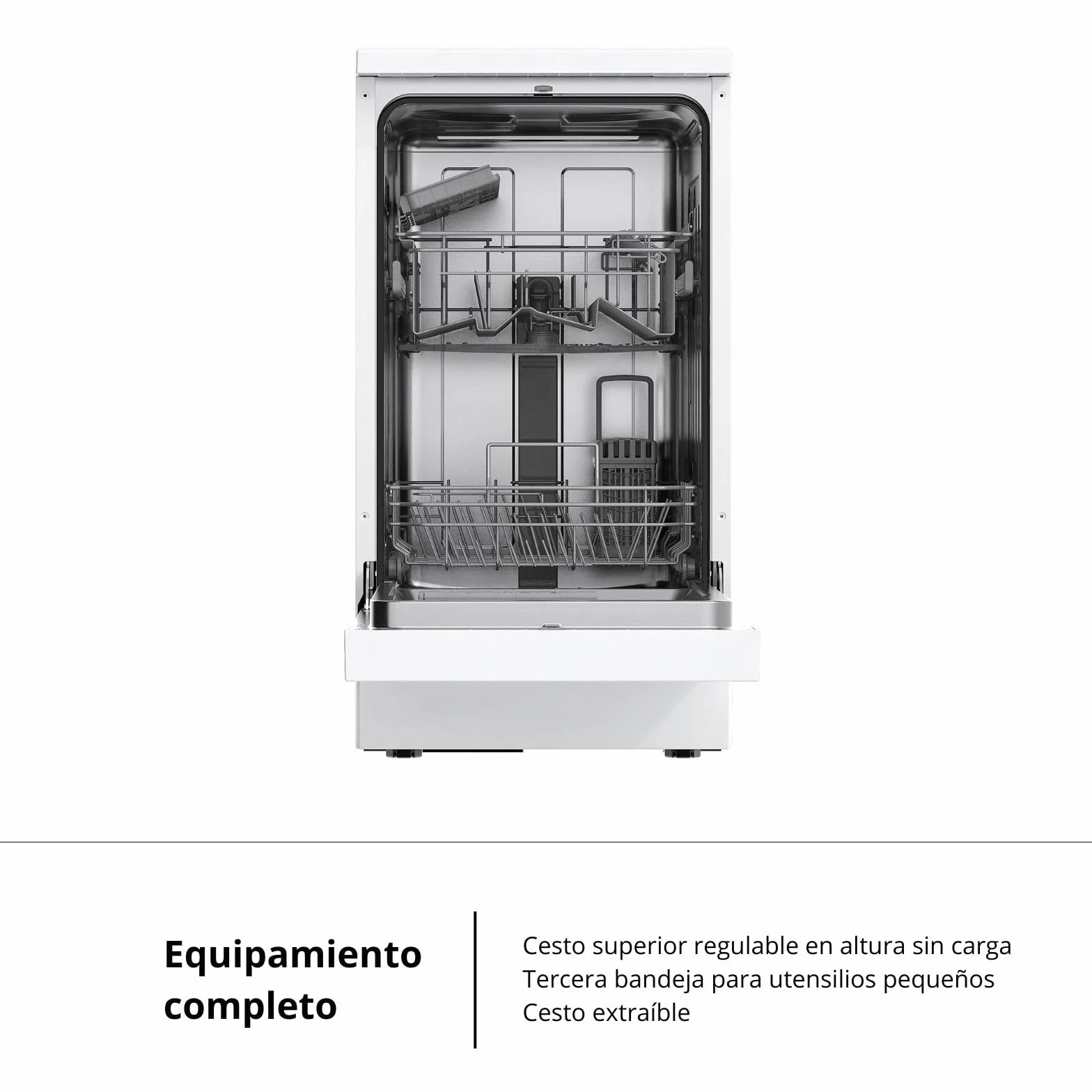 Corberó Lavavajillas Plus 45cm CLVM403W 10 Cubiertos 5 Programas Blanco 49dB Eficiencia Energética E