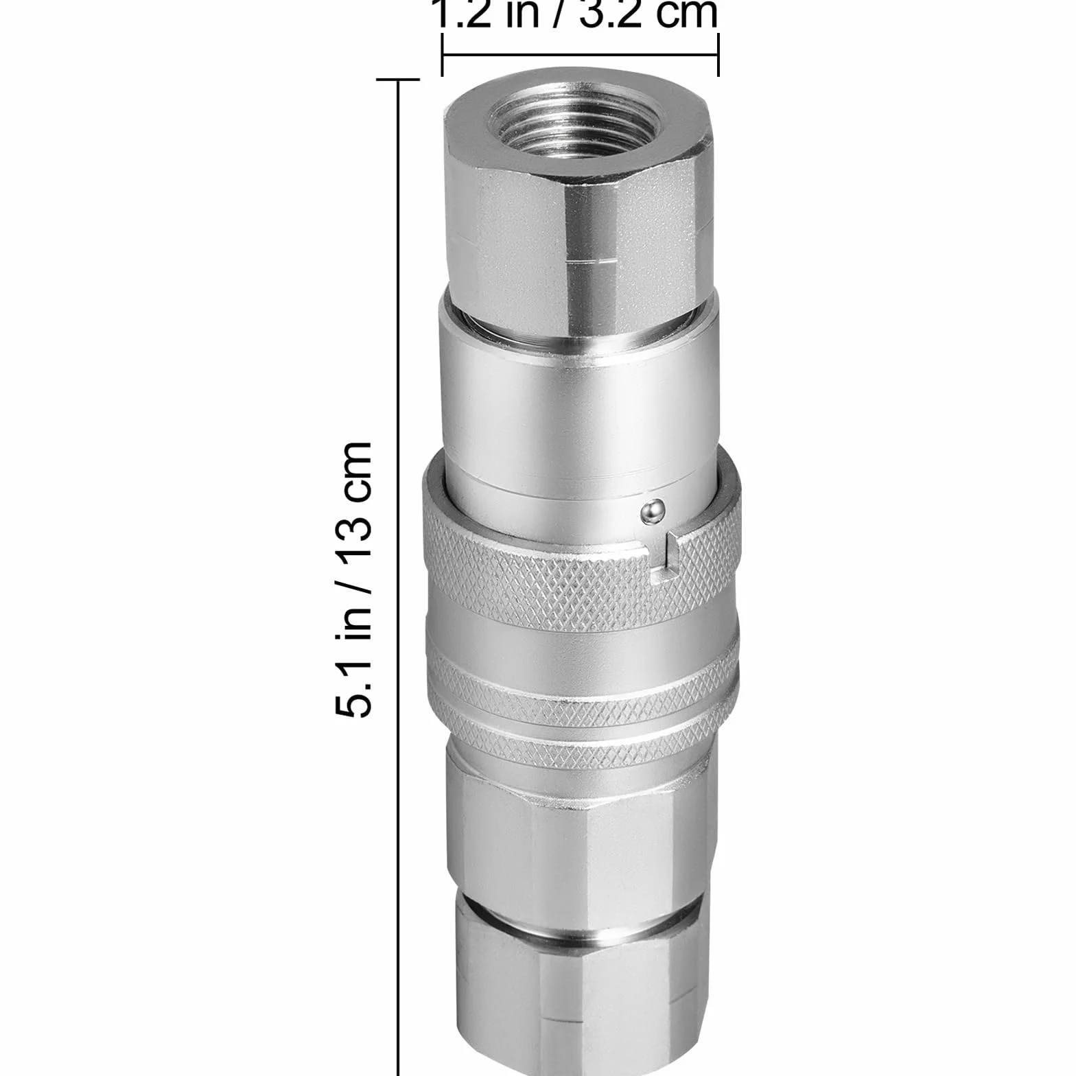 VEVOR Acoplamiento Hidráulico de Conexión Rápida 4 Kits Acoplamiento Hidráulico de Conexión Rápida Cuerpo 12,7 mm Rosca 1/2" NPT Acero Cara Plana Gran Caudal 45,5 L/min Conector para Línea