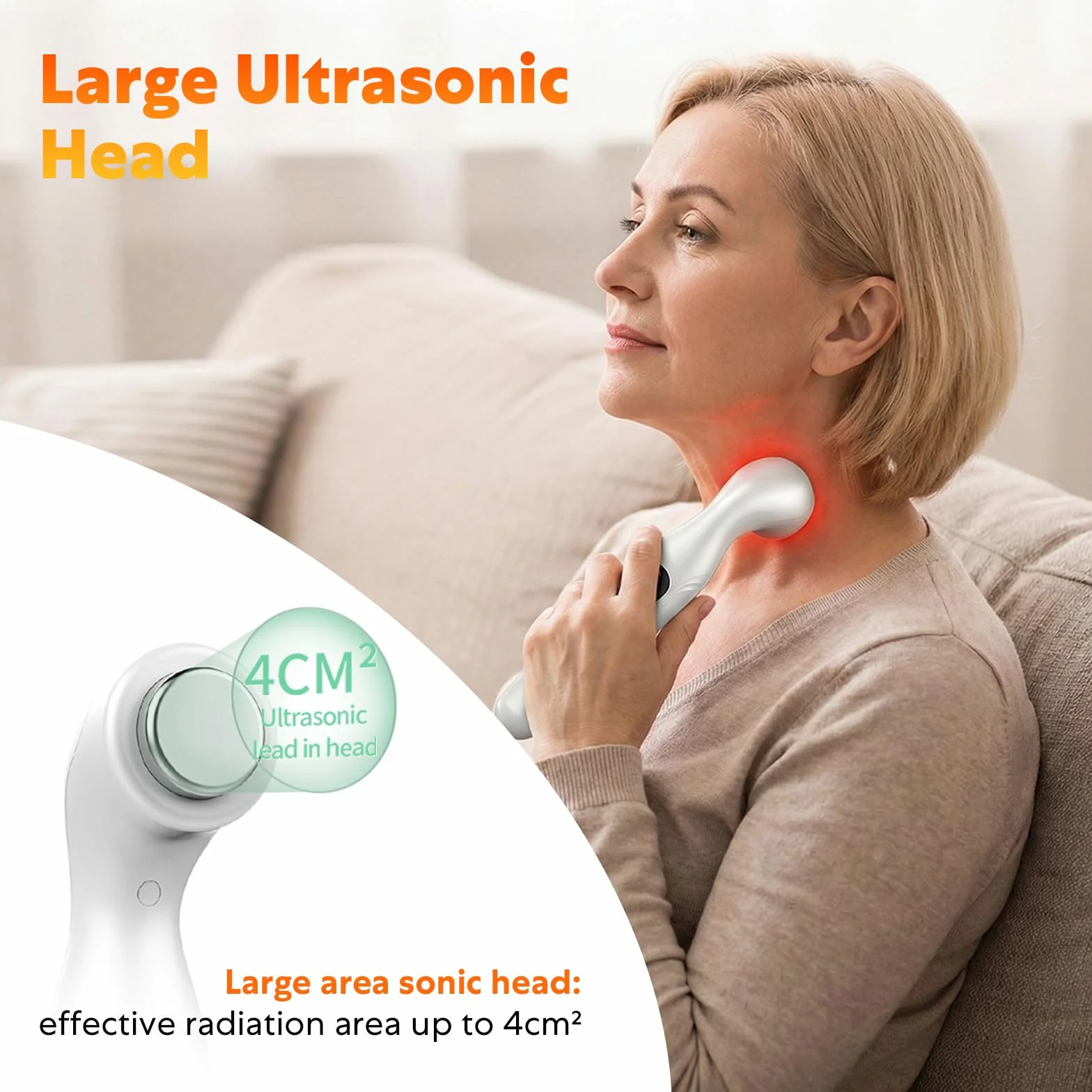 Dispositivo De Fisioterapia Por Ultrasonido, Dispositivo de ultrasonidos portátil para uso doméstico, dispositivo de ultrasonidos de mano para terapia del dolor y osteoartritis 3 niveles de velocidad