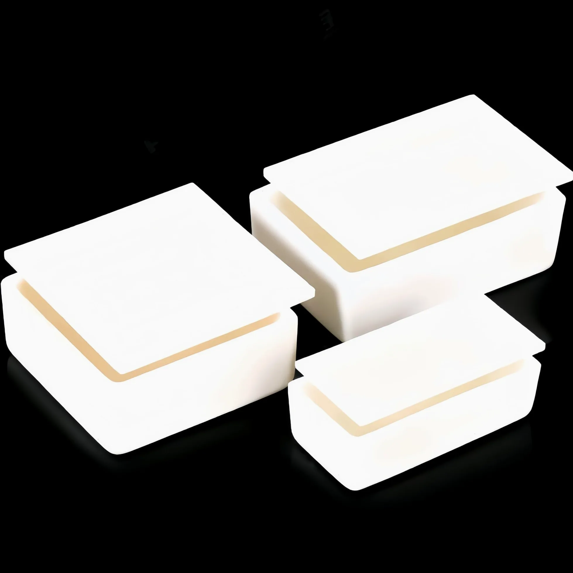Crisol de alúmina 99,3% con tapa - 1 pieza | 90x60x20mm