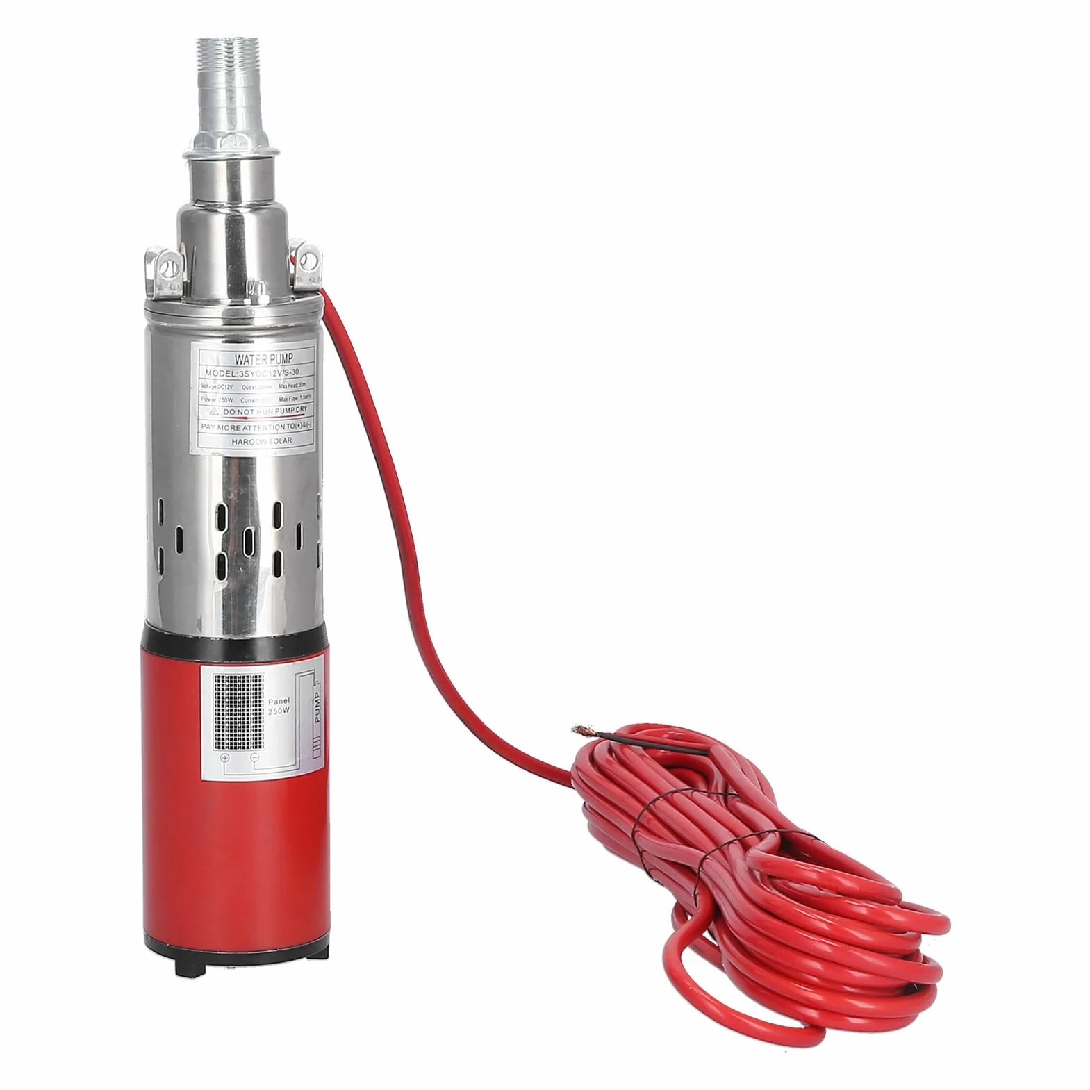 Bomba De Agua Solar DC12V / 10A Bomba De Pozo Profundo Bomba Sumergible De Tornillo De Alta Elevación Para Barco De Pesca Estanque De Peces Irrigación Agrícola