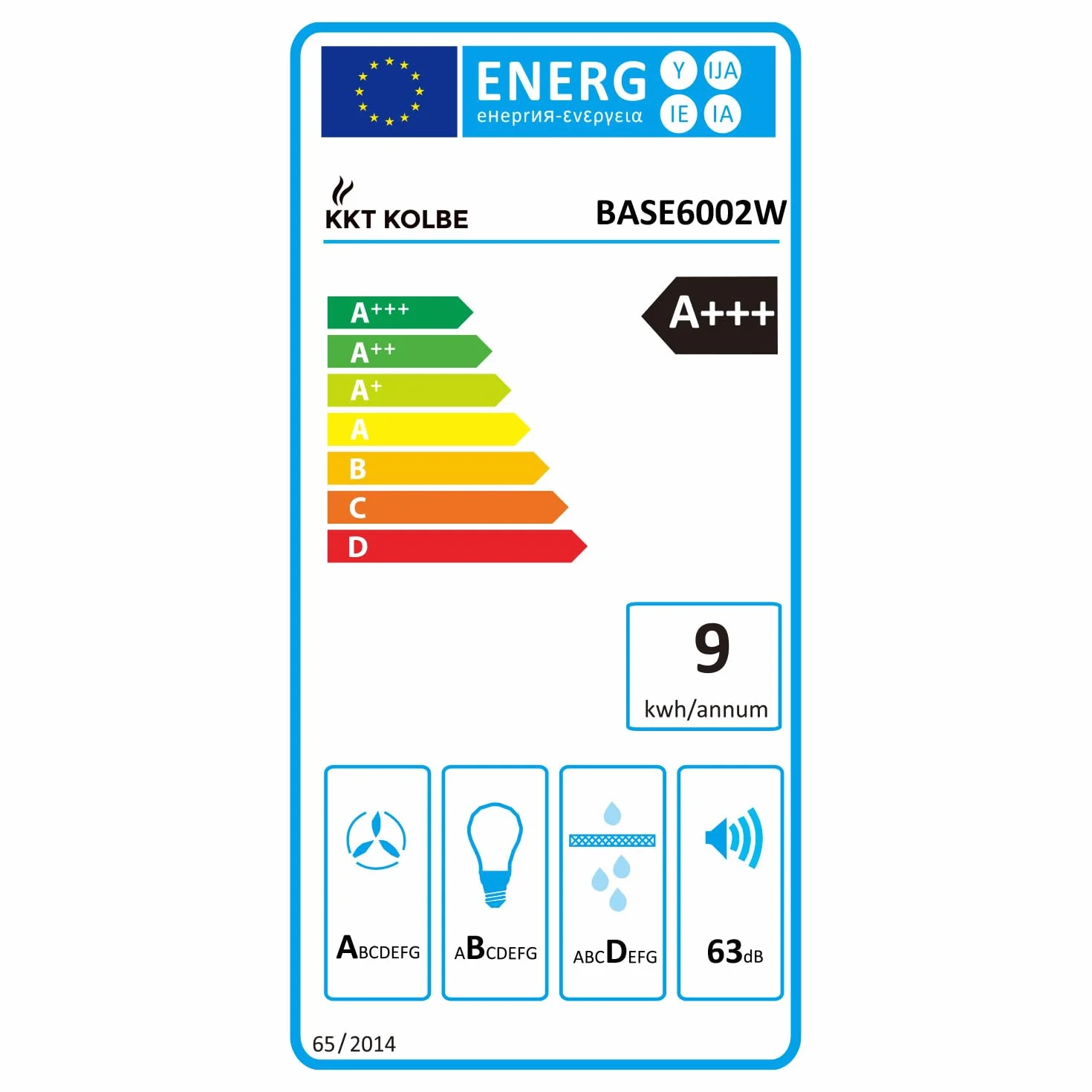 KKT KOLBE Campana extractora 60 cm A+++ blanco metal iluminación LED control de gestos SensorTouch