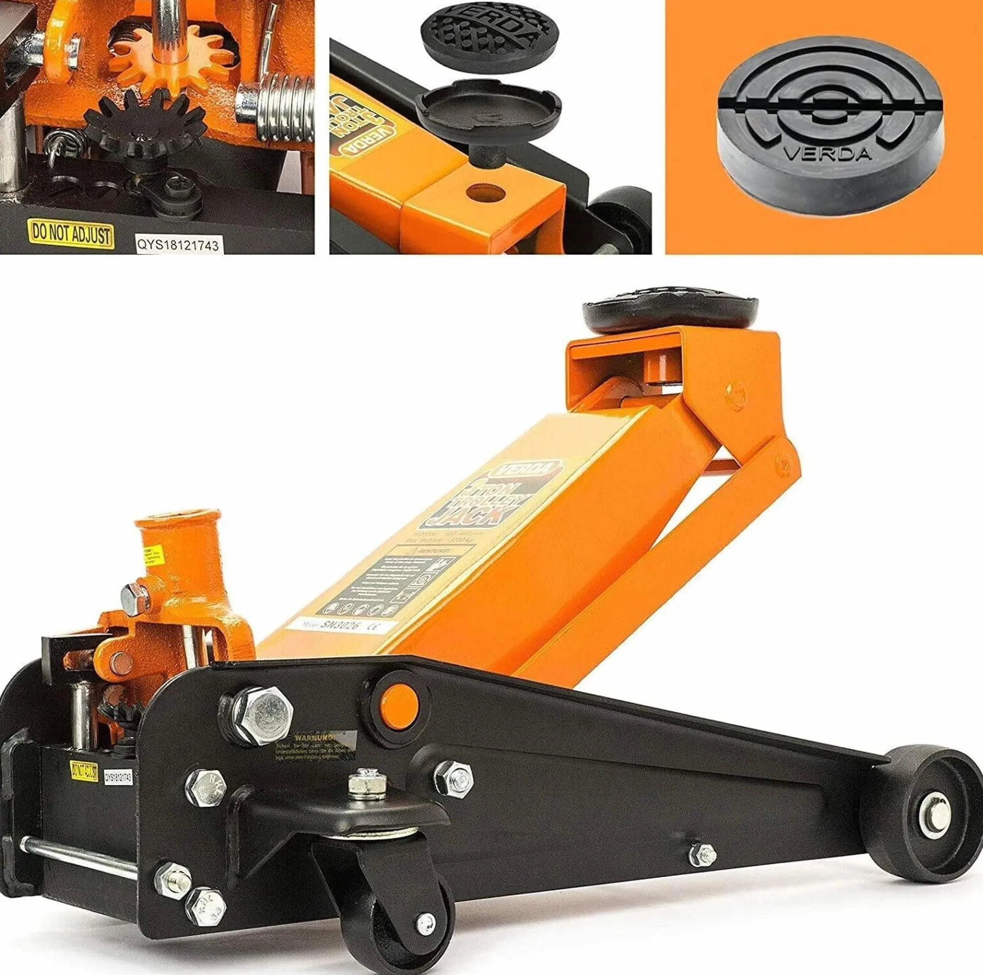 Gato hidráulico 3T, gato hidráulico, elevador, soporte, caballete de caballete, modelo a elegir, Naranja
