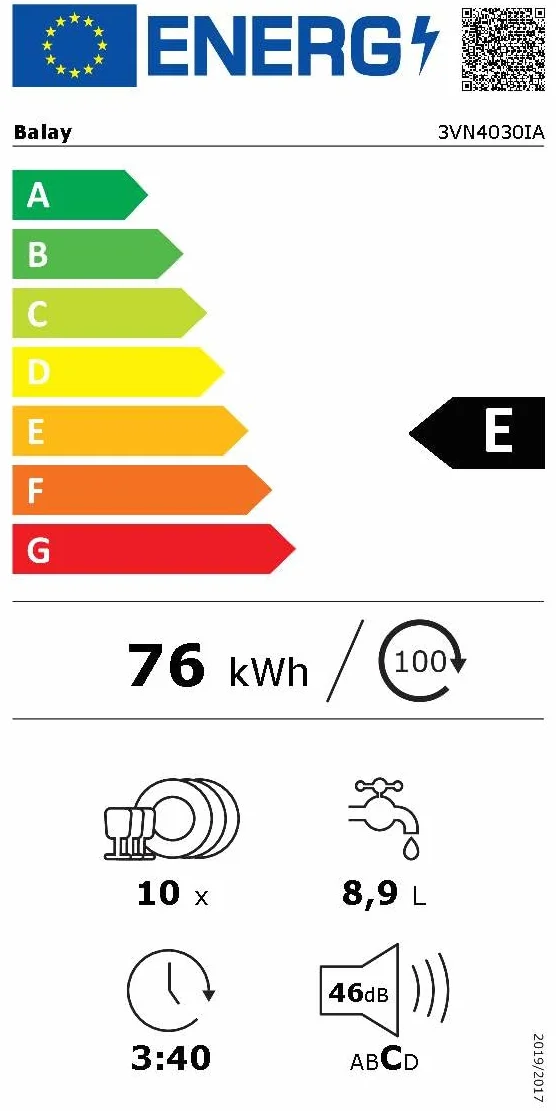 Balay Lavajillas Libre Instalación 45 cm Motor ExtraSilencio Home Connect Pantalla LED Acero Antihuelllas 3VN4030IA