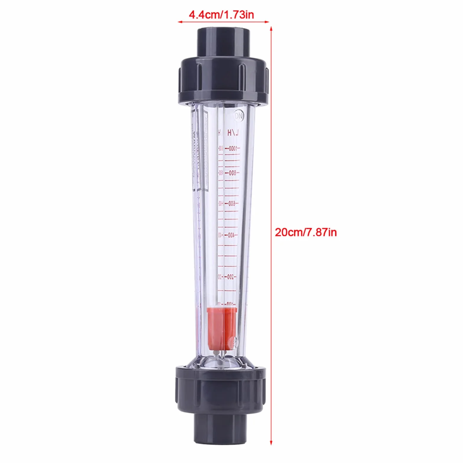Medidor de flujo líquido 100-1000L/H DN15 tubo plástico