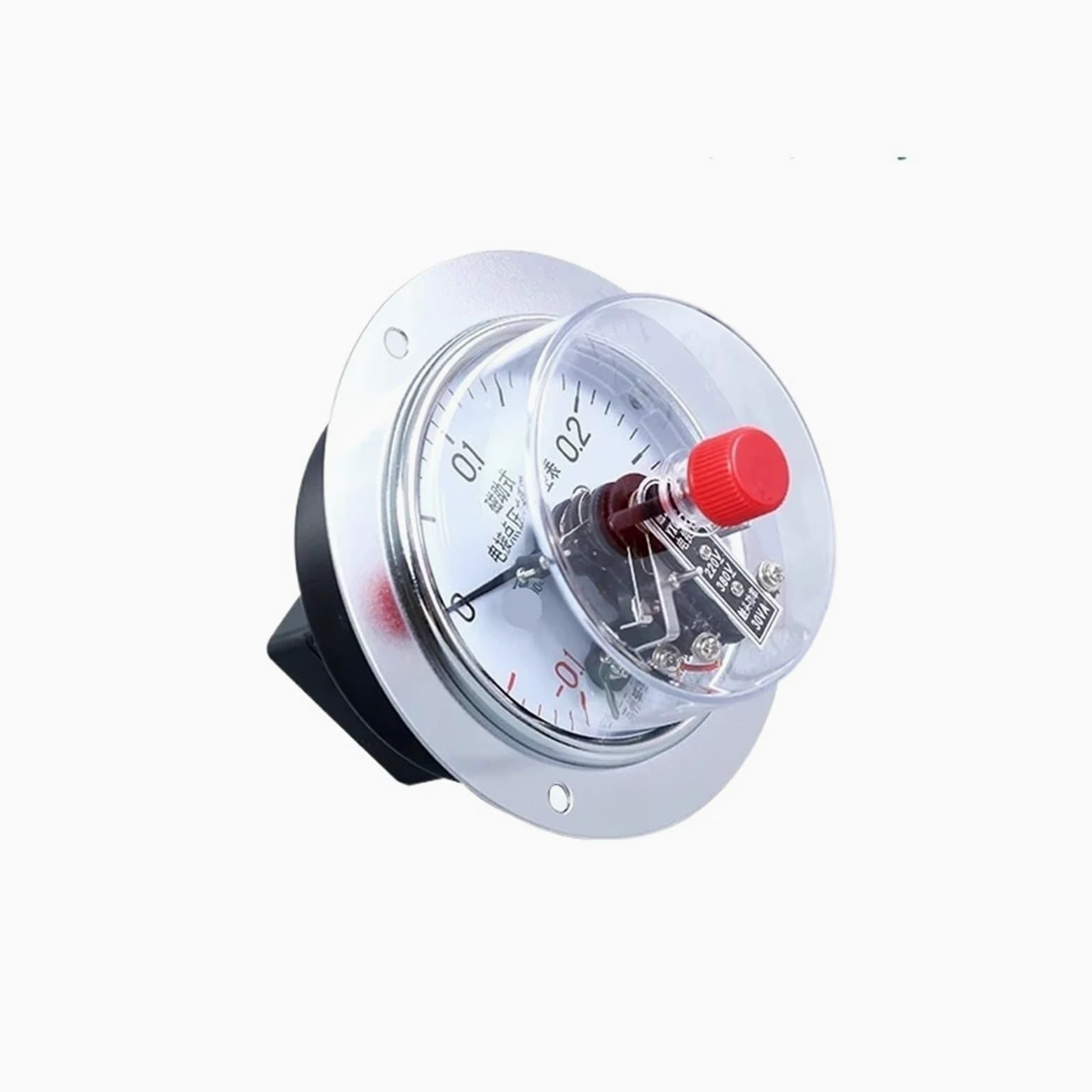 Manómetro de presión de vacío manómetro de Agua Manómetro de presión de máquina de Espuma con Contacto eléctrico Auxiliar magnético de Borde de Banda axial de -0,1 a 0,3 MPa(1.6MPa)