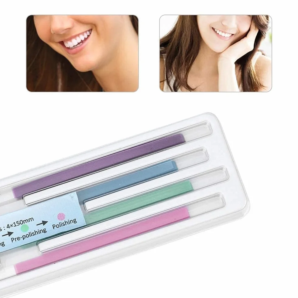 VIFER Tiras Dentales Abrasivas 60 Piezas, Kit de Pulido y Contorneado Dental 4mm x 150mm