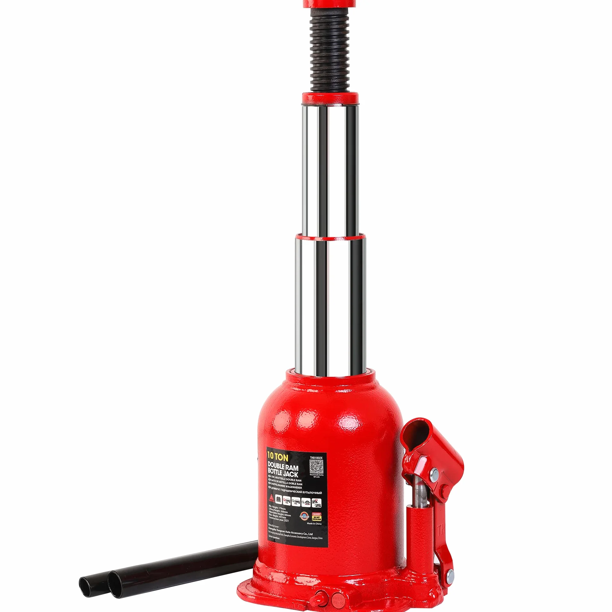 BIG RED Torin ATH81002XR Gato hidráulico soldado doble pistón 10 toneladas Rojo