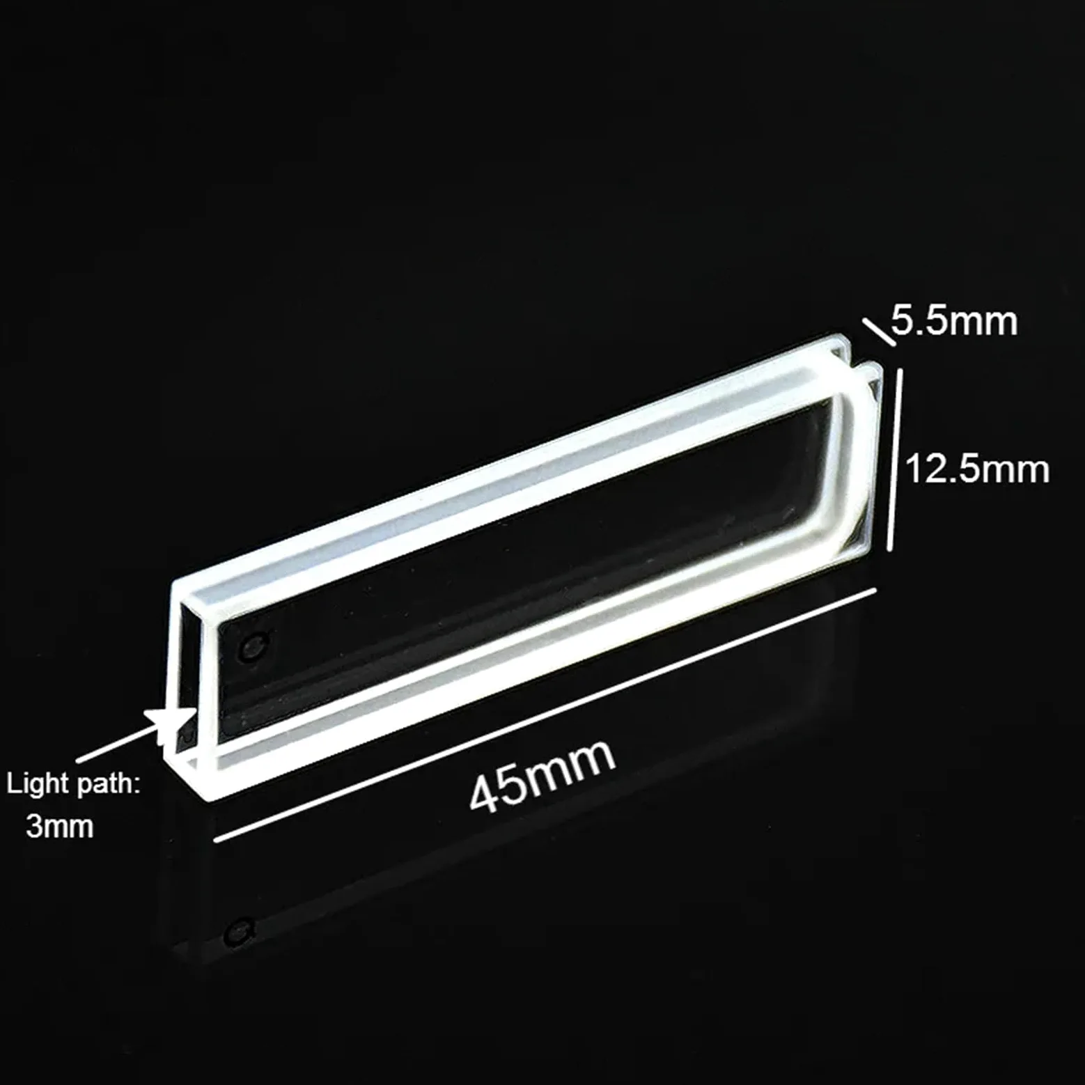 Laboratorio de óptica científica, Celdas de absorción de cuarzo de 3 mm, cubeta de cuarzo de 1,0 ml for espectrofotómetro, tecnología de sinterización de frita, paquete de 2