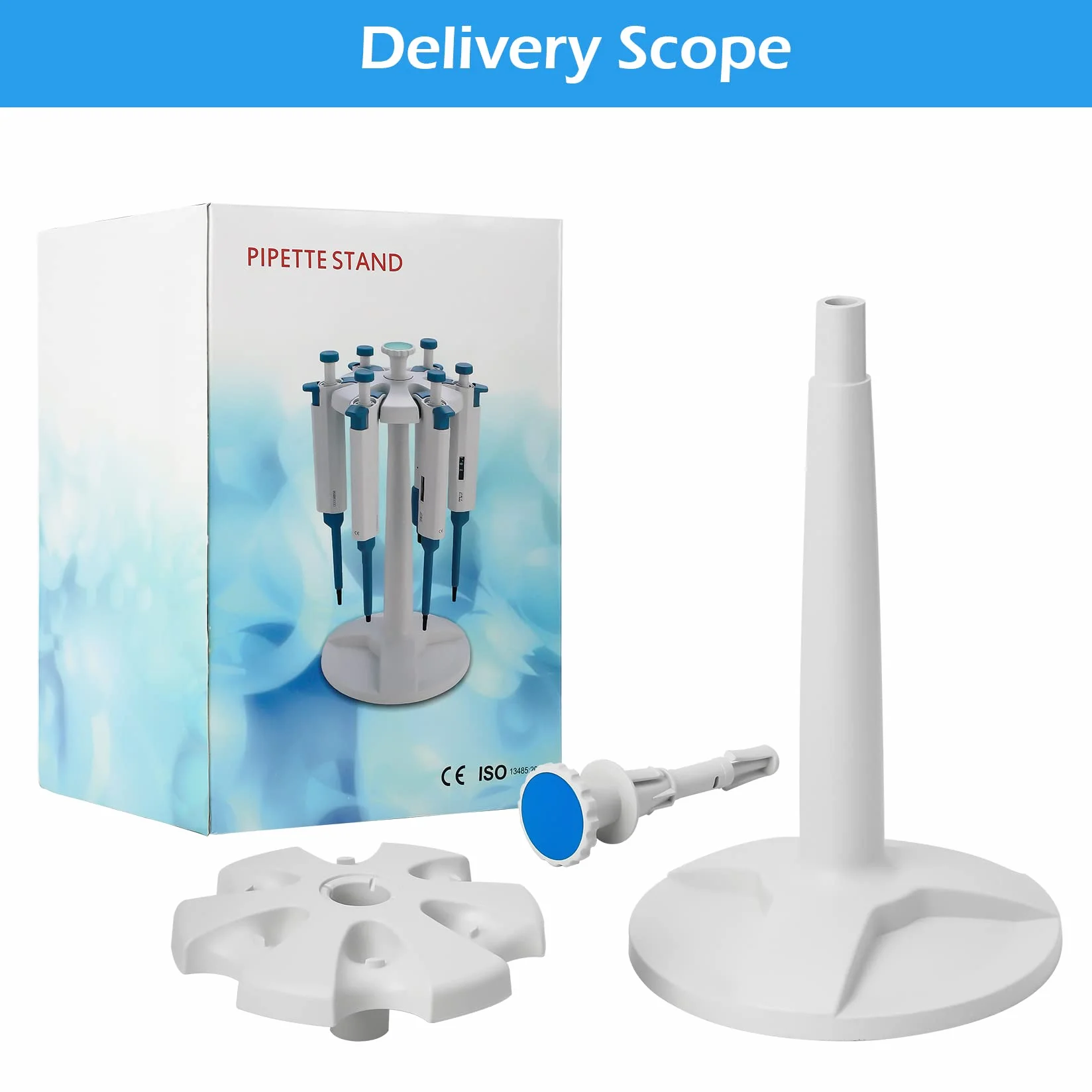 Soporte de pipeta redondo para 6 micropipetas