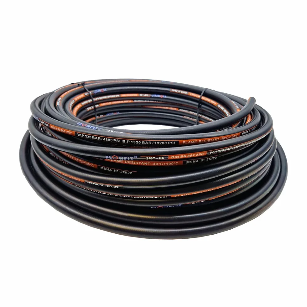 Bobina de manguera hidráulica lisa Flowfit EN857 2 cables (3/4" ID, 10 metros)