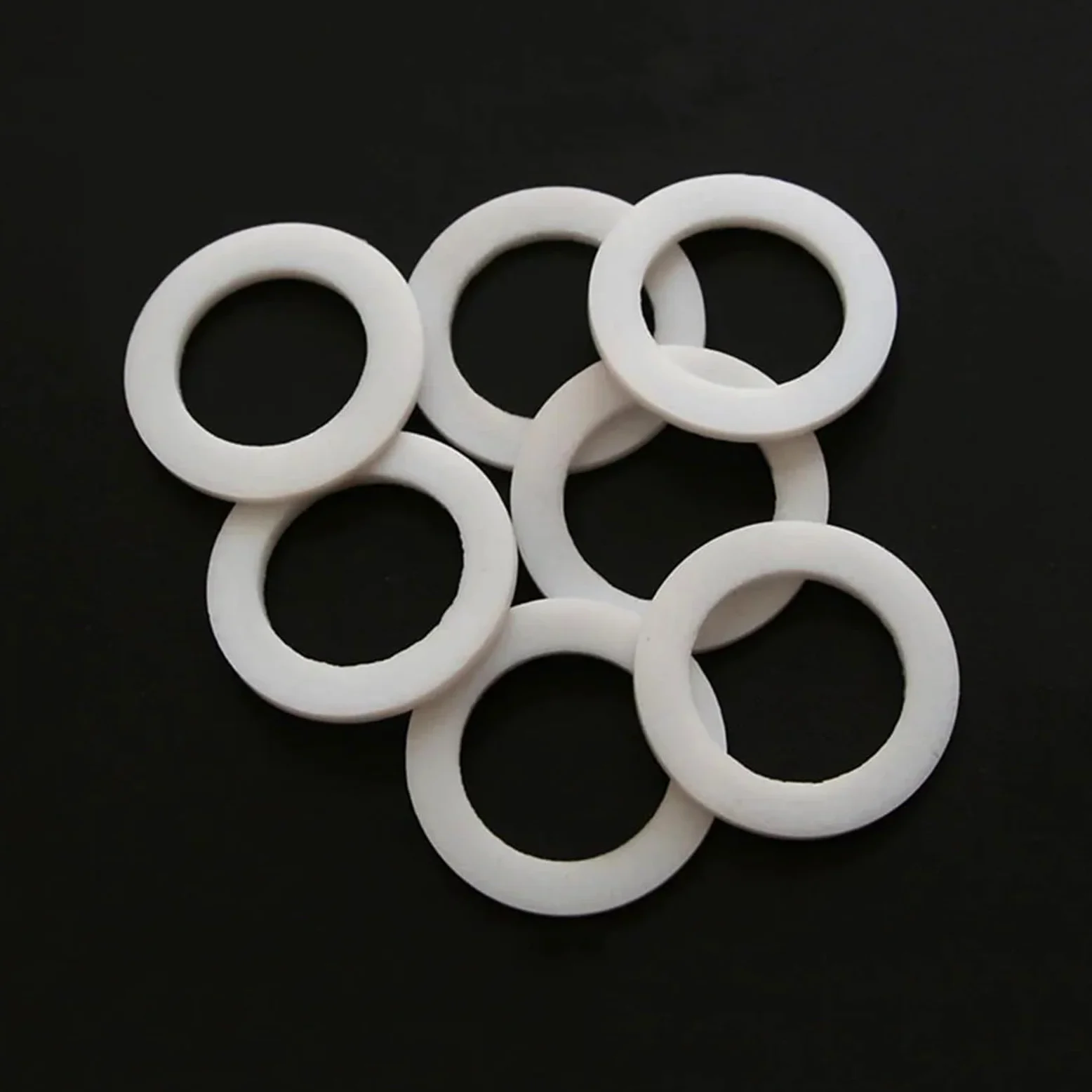 100 piezas blancas de 1/2" 3/4" 1" de goma de silicona PTFE, almohadilla plana for de ducha, junta de manguera, fuelle, arandela(DN15 PTFE gasket)