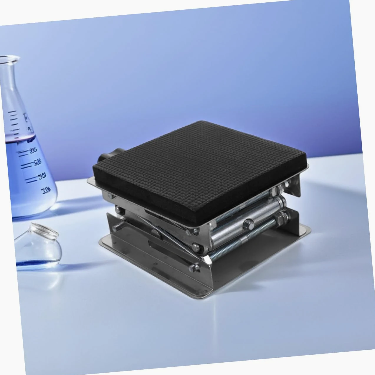 Mesa de elevación de acero inoxidable de 15 kg, plataforma de elevación de tijera, altura ajustable para soporte de laboratorio