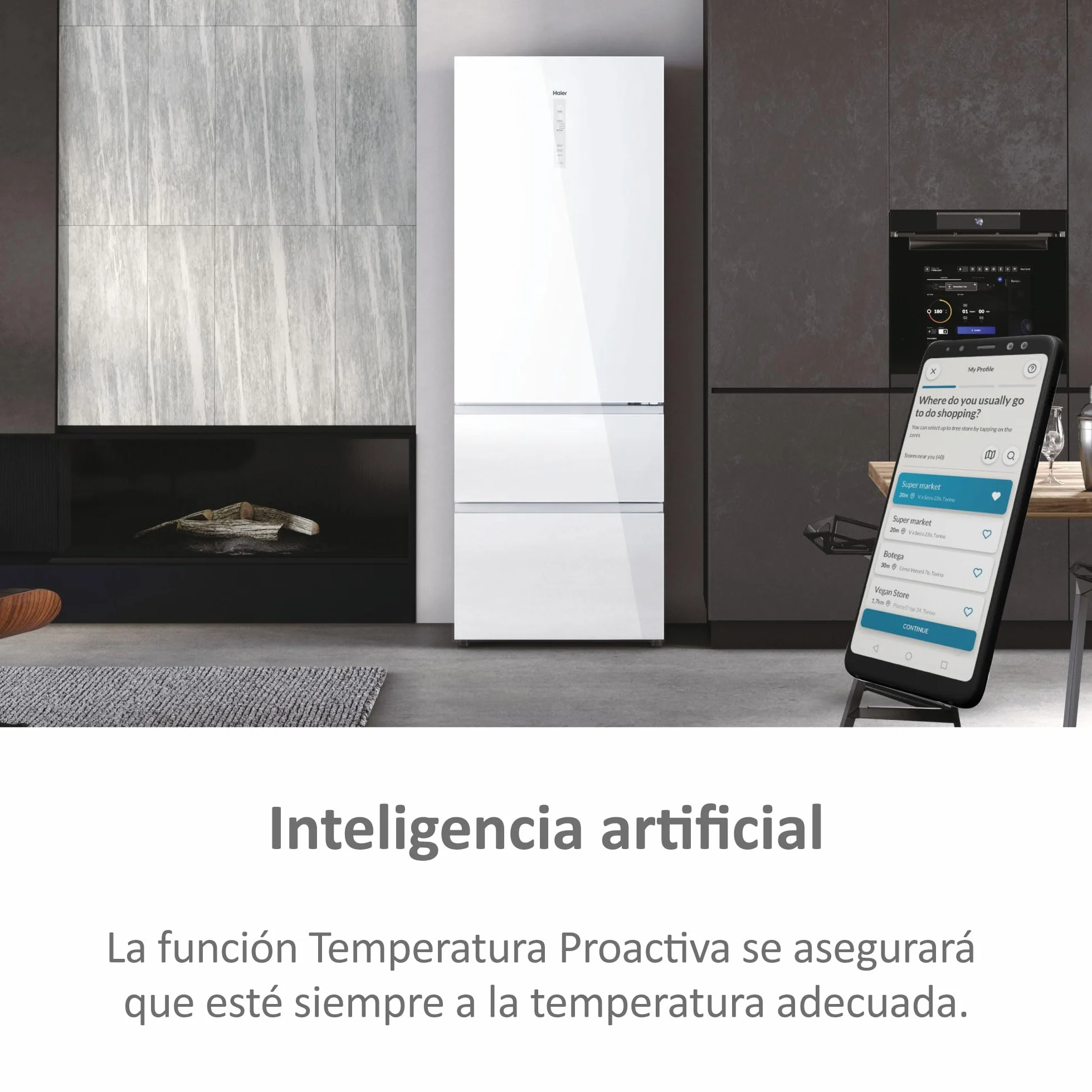 Haier Frigorífico Combi 3D 70 Series 7 HTW7720DNGW 483L Total No Frost Motor Inverter Blanco