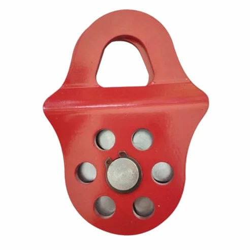 Polea de cabrestante de bloque de bloqueo de 6 toneladas, accesorio industrial para cable sintético/acero, polea roja para aparejos y elevación