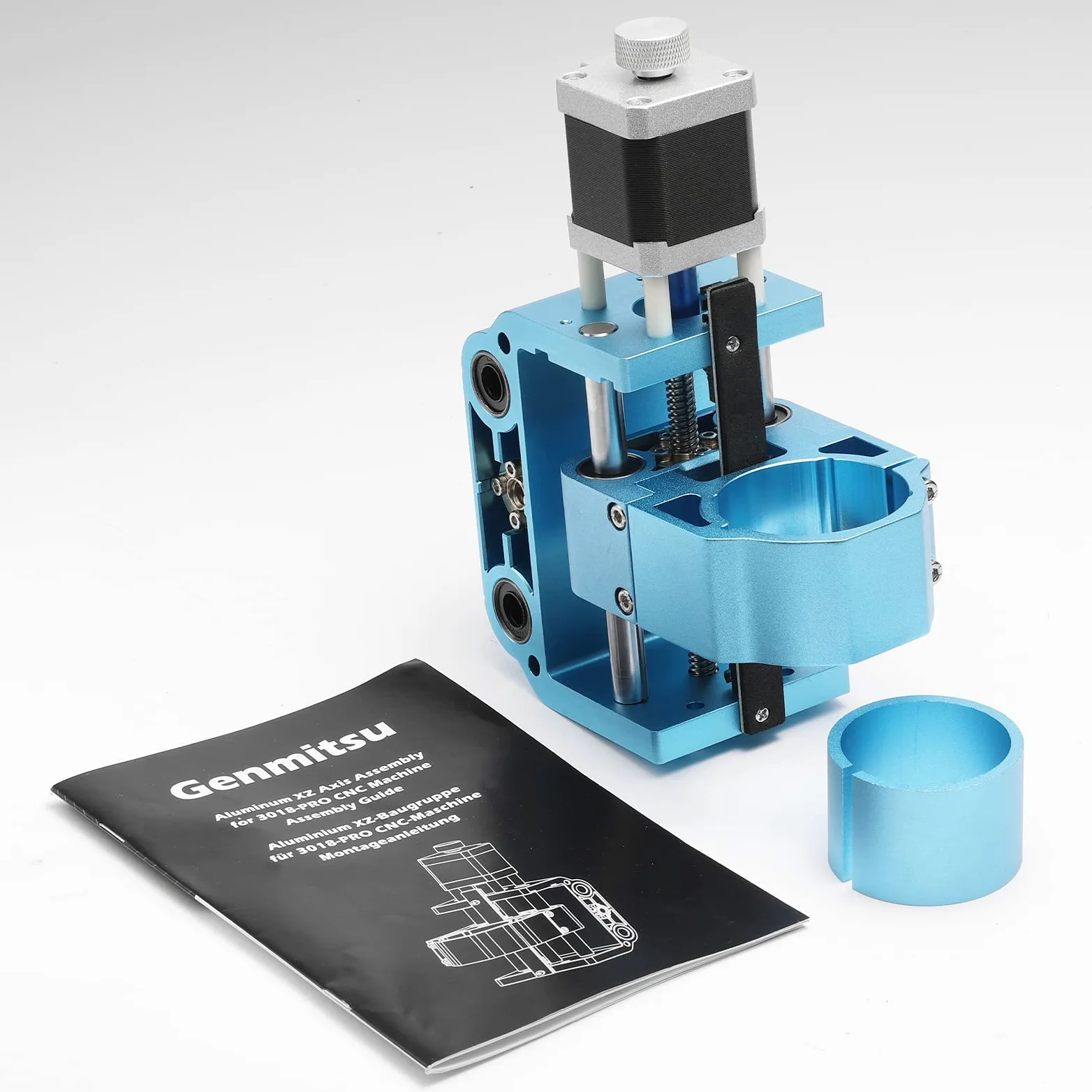 Genmitsu Ensamblaje de eje Z de aluminio V2, con montaje de motor de husillo para eje 775 y 300-500 W, soporte de eje de 43 mm y 52 mm de diámetro para máquina CNC 3018-PRO