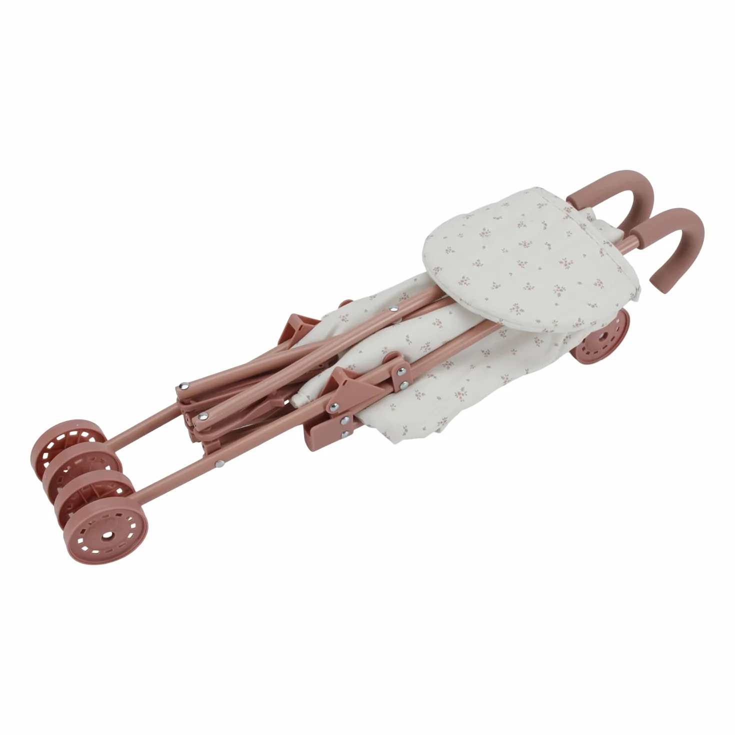 Little Dutch Cochecito plegable de metal para muñecas 33-46 cm blanco rosa