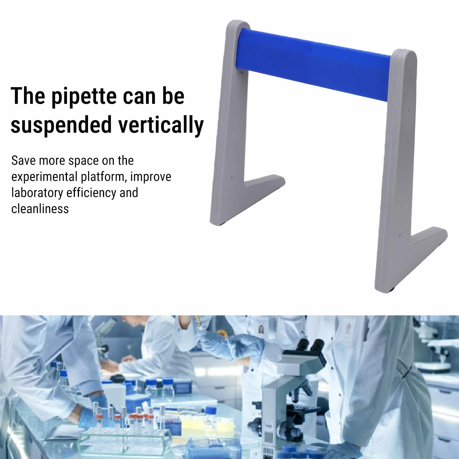 Estante para Micropipetas Ajustable de un Solo Canal, Soporte de Pipeta Lineal