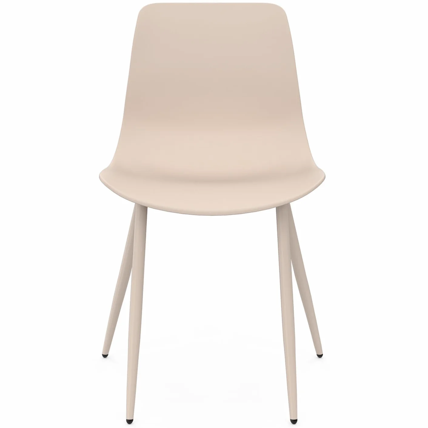 IDMarket - Juego de 6 sillas Kiara Beige con patas de metal
