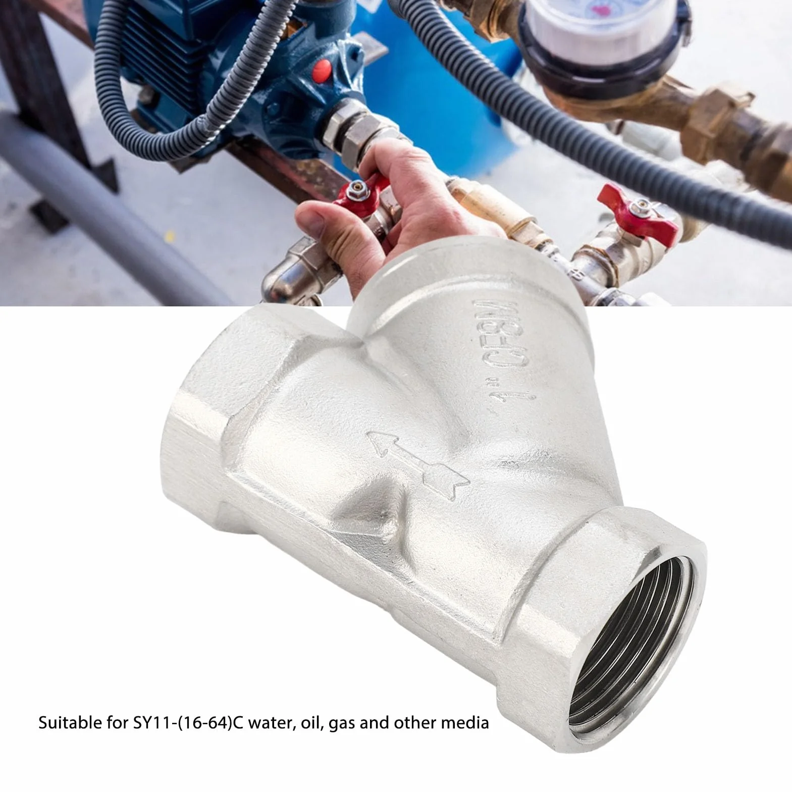 Filtro tipo Y Tubo de filtro de acero inoxidable DN25 de 1 pulgada para agua, aceite, gas