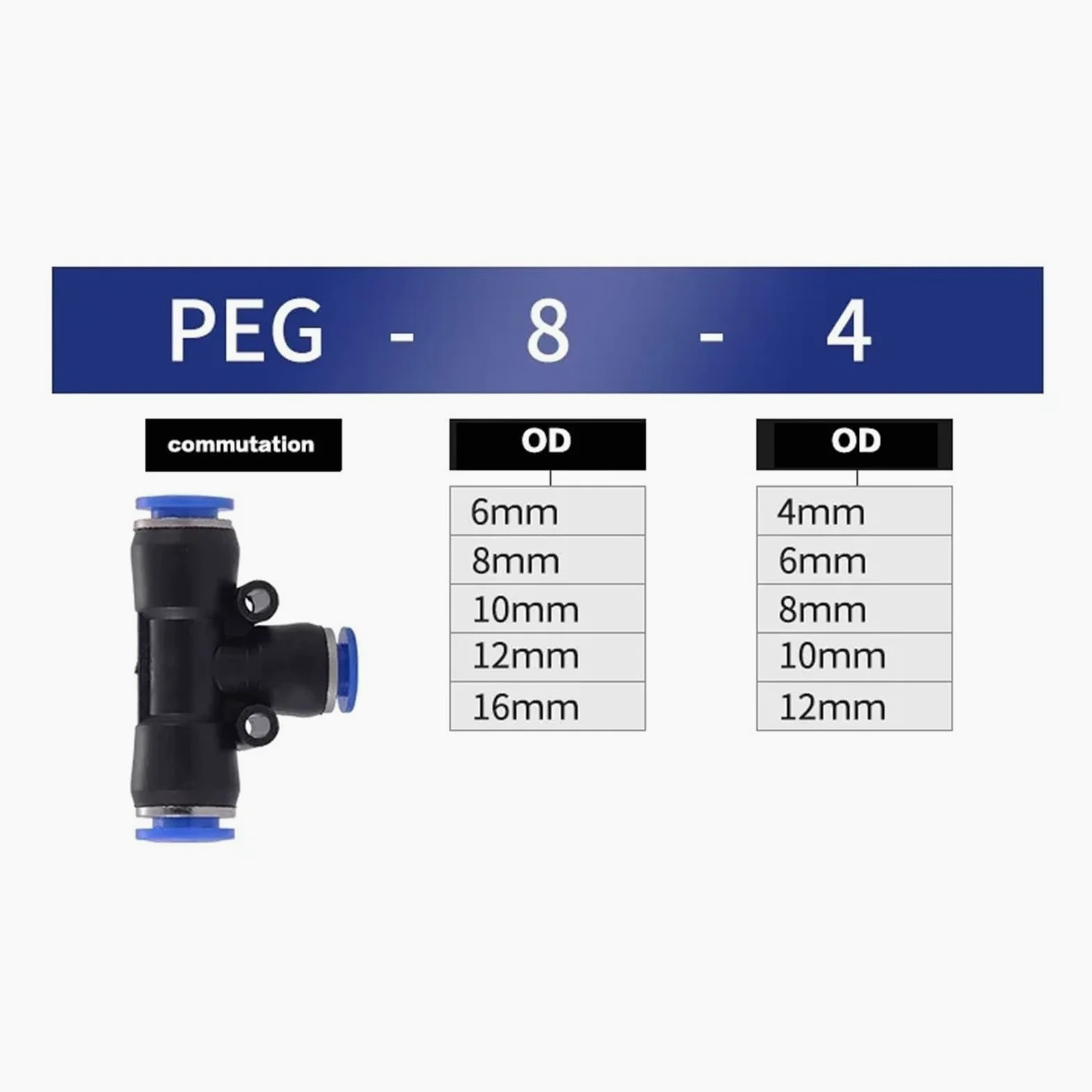 100 accesorios neumáticos de presión, conector de tubo de aire de plástico para acoplamiento de manguera de agua