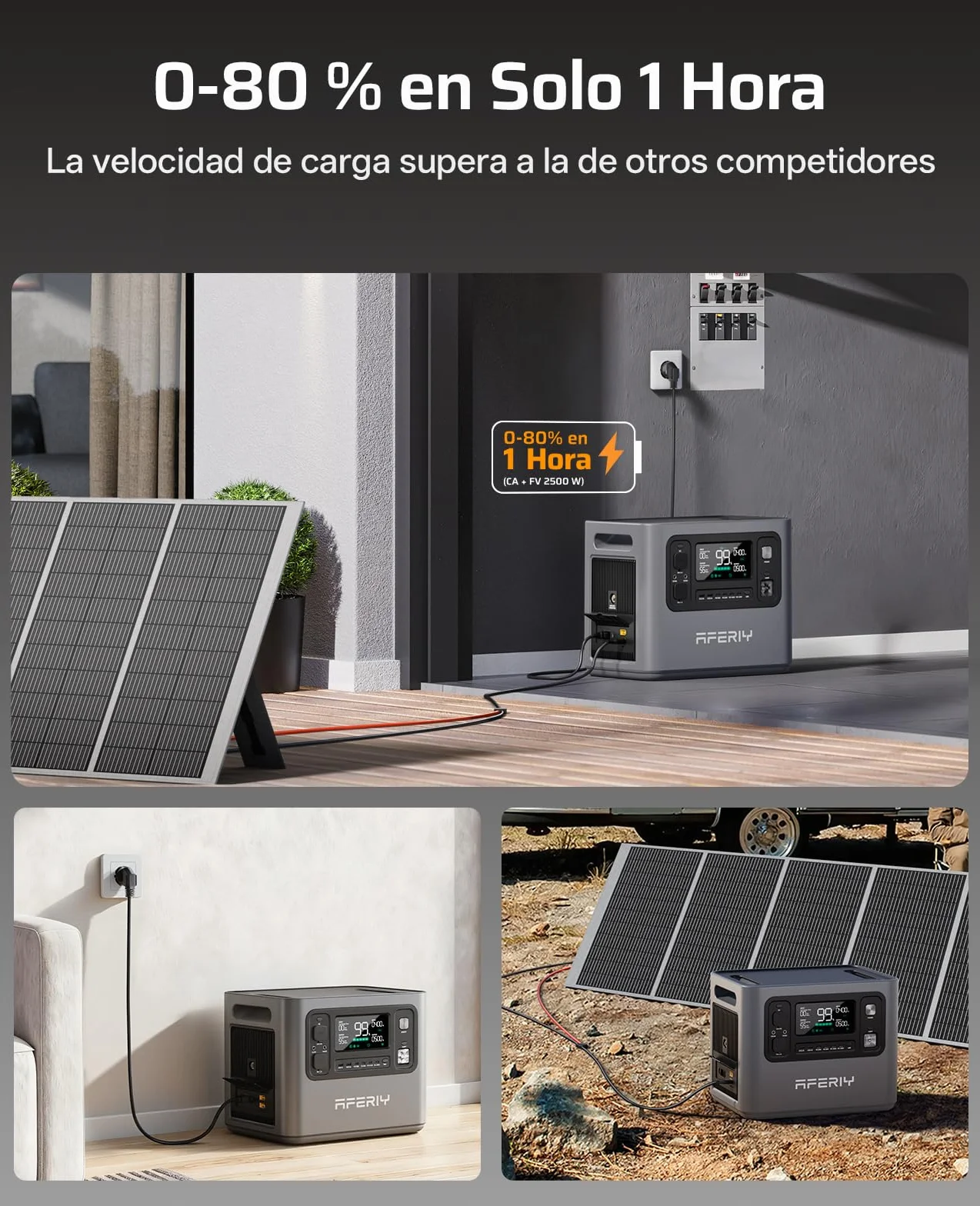 AFERIY Batería De Expansión Compatible Con La Estación De Energía Portátil P280, Batería Portátil De 2048 Wh, 1x P280 Puede Admitir Un Máximo De 4 Baterías Adicionales Paralelo a 10 240 Wh