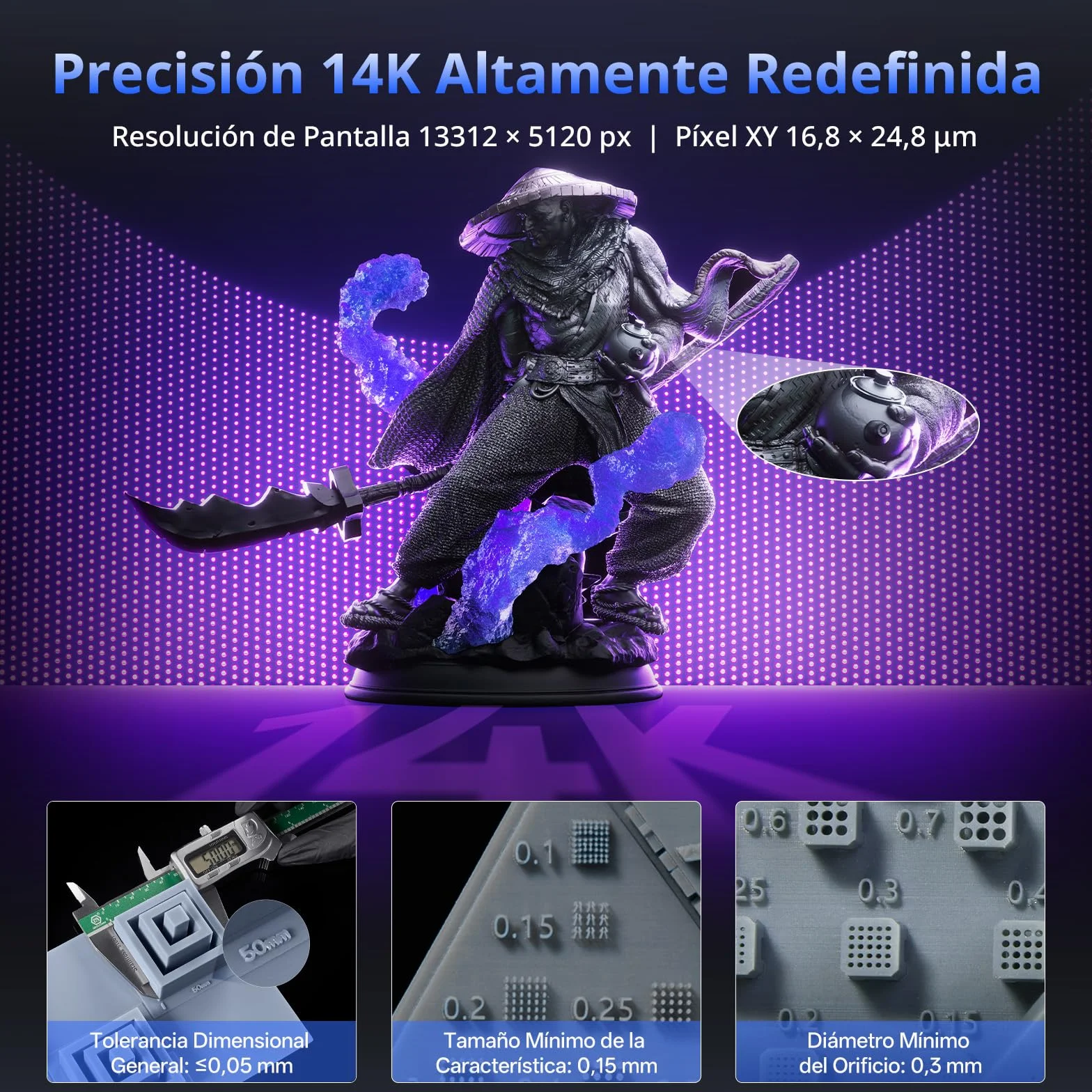 ANYCUBIC Photon P1 Impresora 3D Resin 14K con Placa de Construcción de Acero Rectificado con Precisión, Película de Liberación de Olas, Diseñada para Resina Ultraviscosa de 8000 CPS, 223x126x230 mm