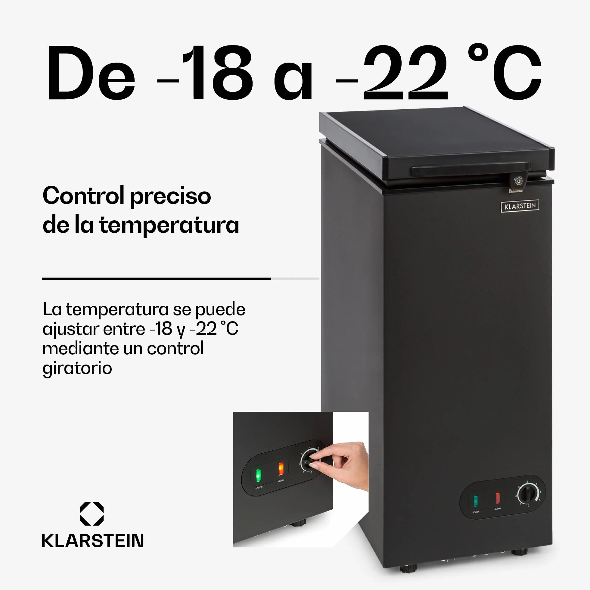 Klarstein Arcon Congelador Pequeño Vertical Portatil 51 l Silencioso Bajo Consumo