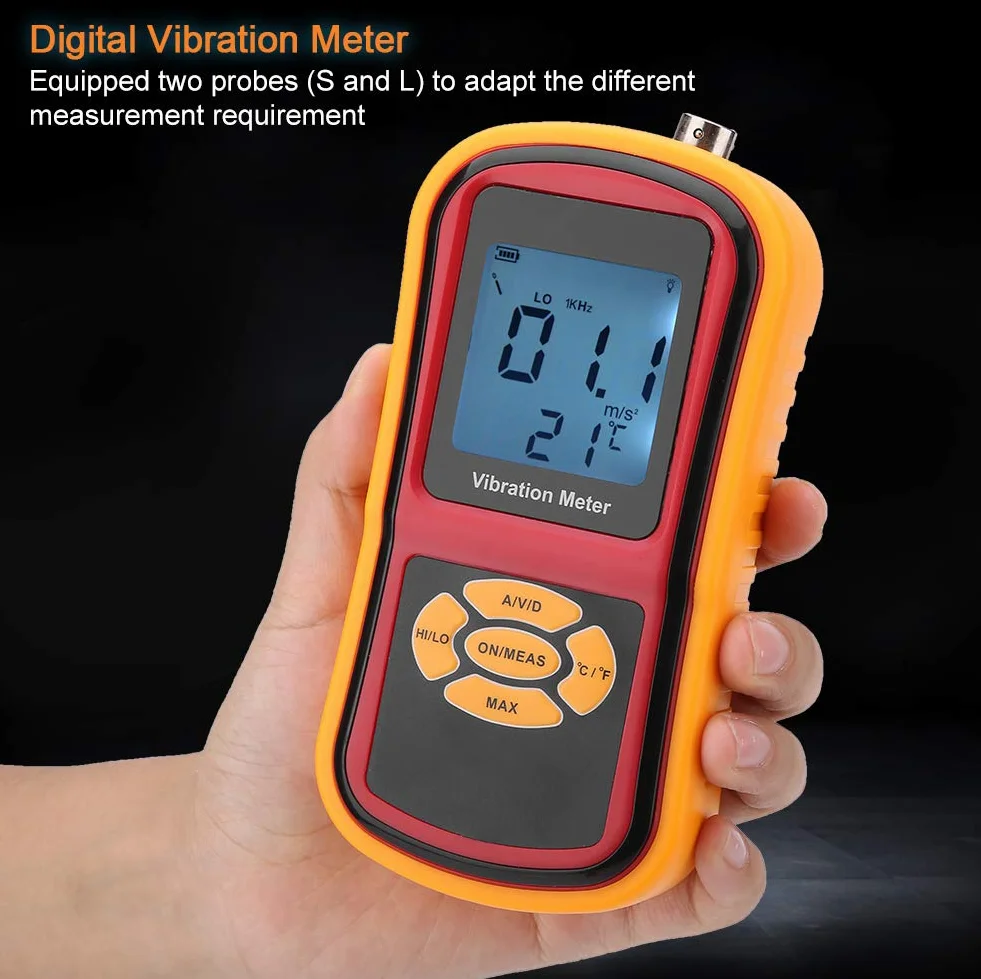 YWBL-WH Medidor de Vibración Digital Portátil GM63B con Pantalla LCD Indicador de Batería Baja Apagado Automático para Relojes Mecánicos Motores Ventiladores Rodamientos