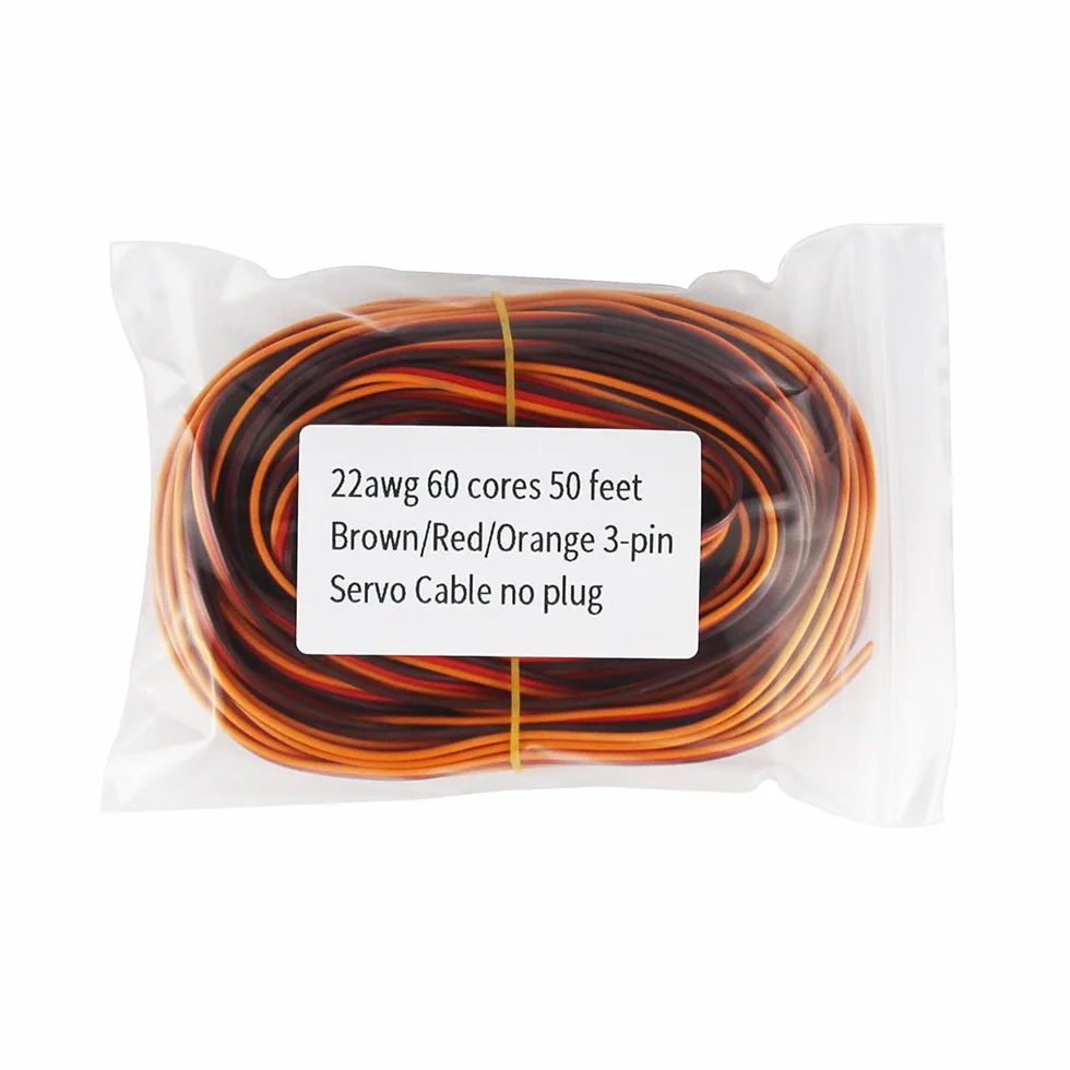 Roll Over Image to Zoom in 50 Feet 22AWG Servo Extension Cable Wire for RC Helicopter Drone Cars