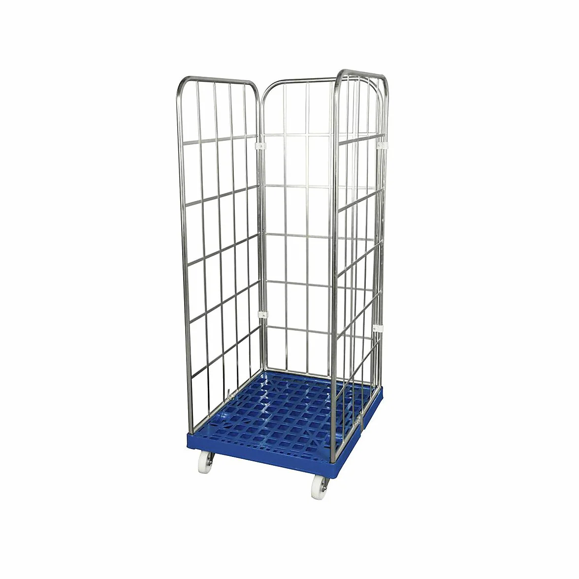 rollbehä lter con rollplatte de plástico, de 3 caras, galvanizados, LxB 724 x 815 mm, altura útil 1650 mm – Muebles Roller Transport Roller Roller transporte Roller Muebles rodillo de transporte