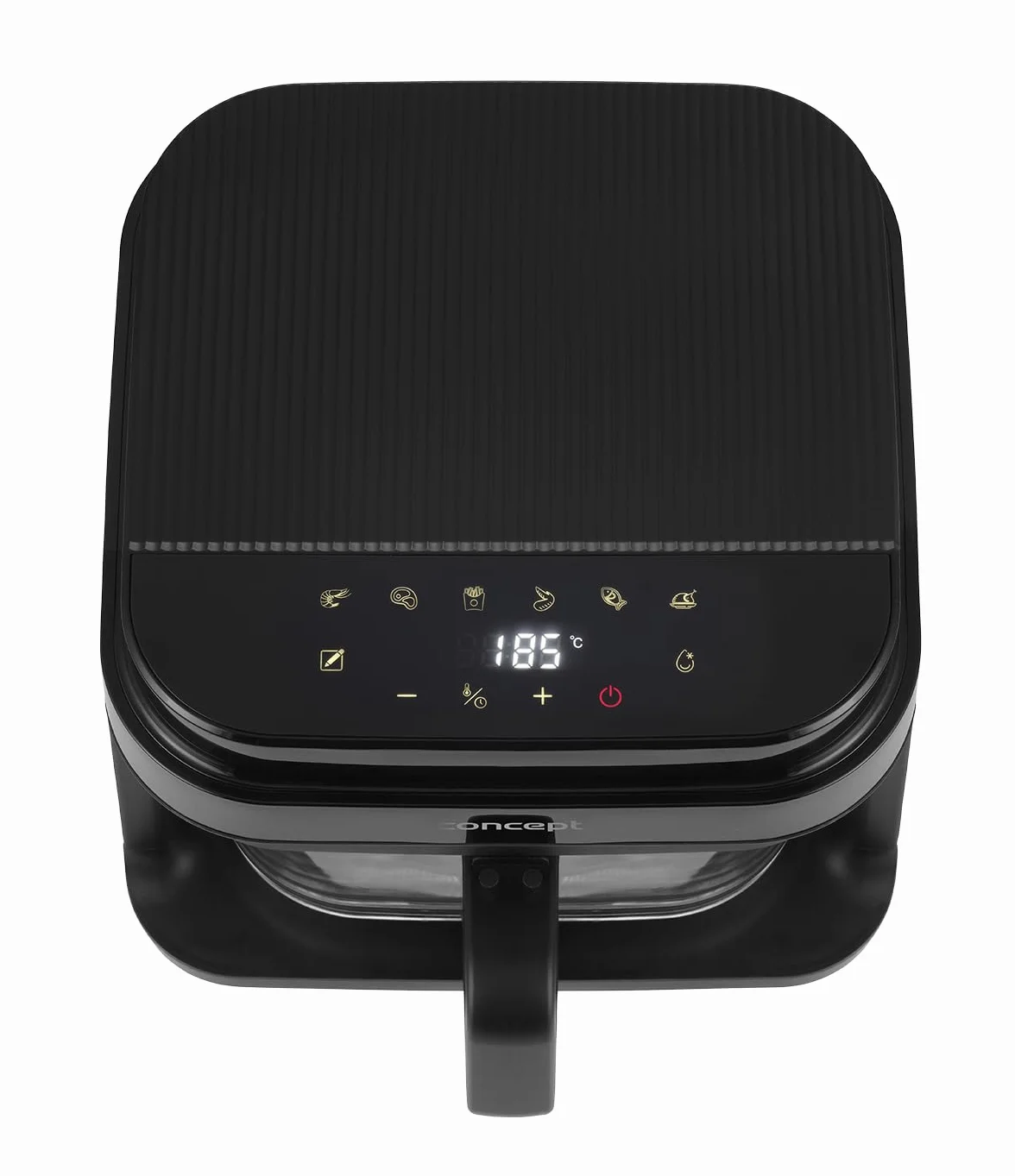 Freidora de aire caliente GLASS & FAST FR5500, 5,5 L, color negro
