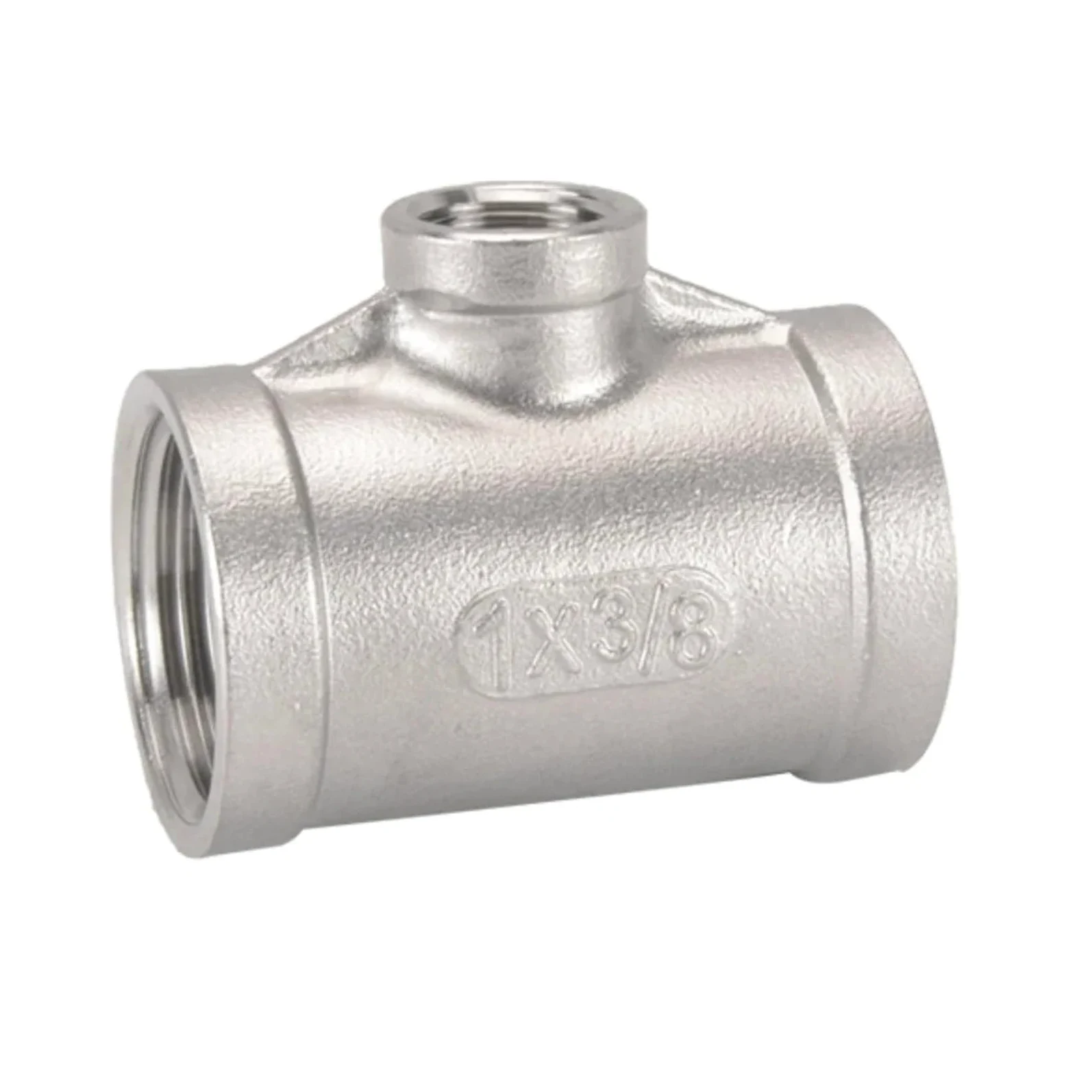 5 uds 1/8 "1/4" 3/8 "1/2" 3/4 "1" 2 "3" 4 "BSP NPT hembra reductor Tee 3 vías 304 conector reductor de montaje de tubería de acero inoxidable(2-1l2 To 1l2 Inch)