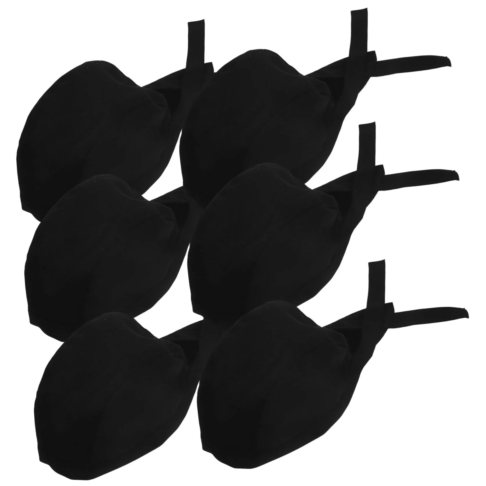 6 Gorros de Chef Negros de Algodón Cómodos y Ajustables para Cocina Profesional en Restaurante y Cafetería
